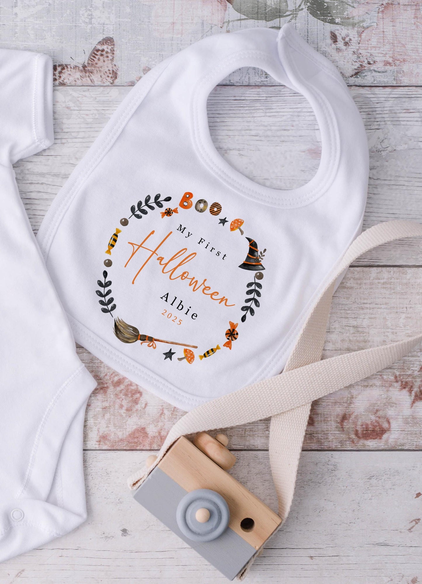 First Halloween - Broom Wreath Design