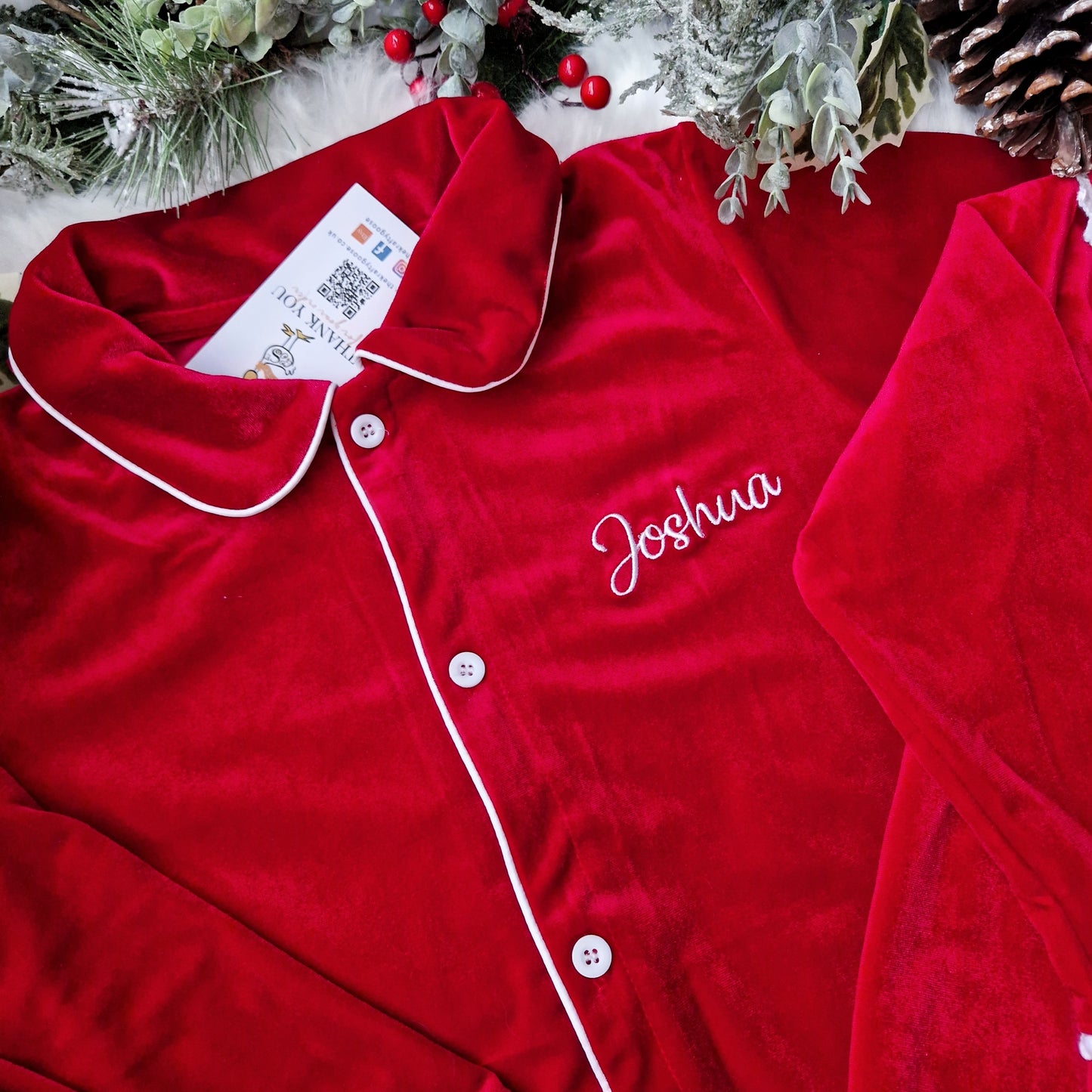 Red Velvet Pyjamas and Nightdress