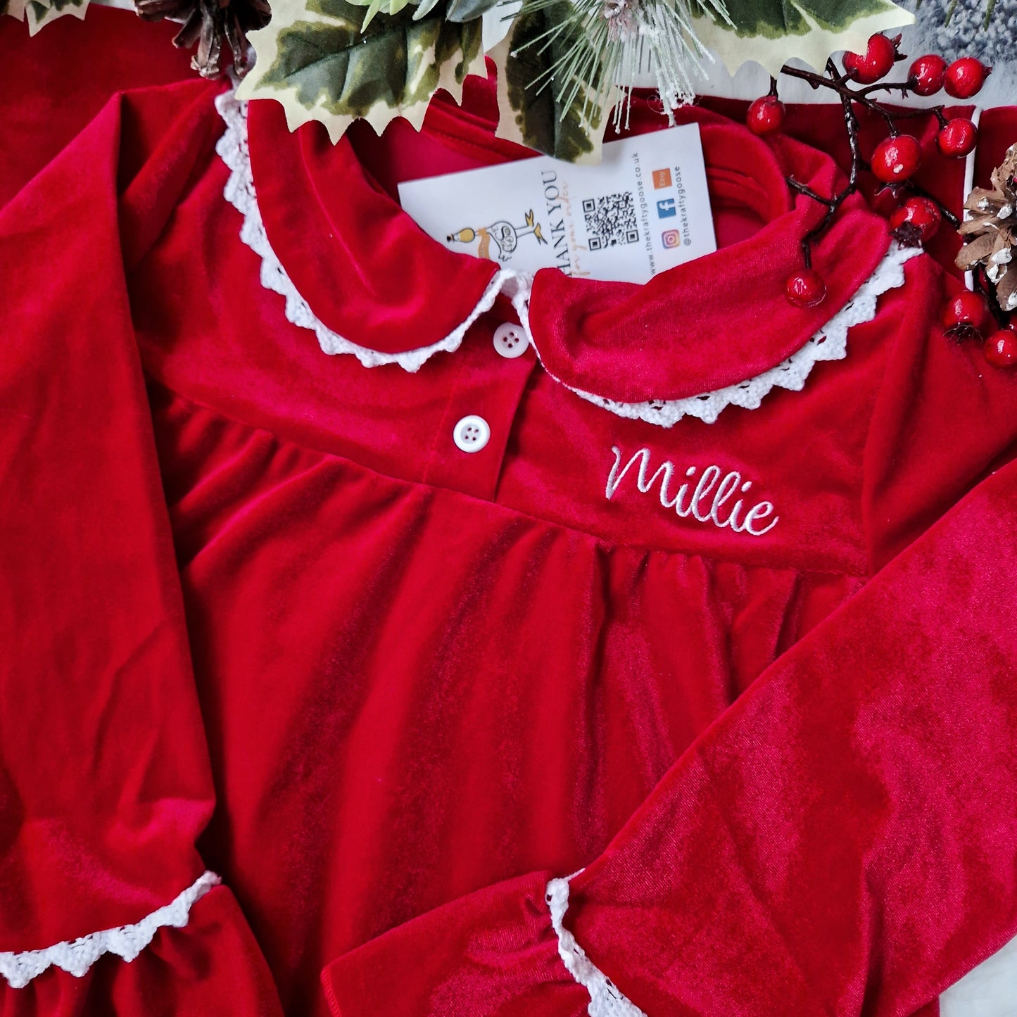 Red Velvet Pyjamas and Nightdress