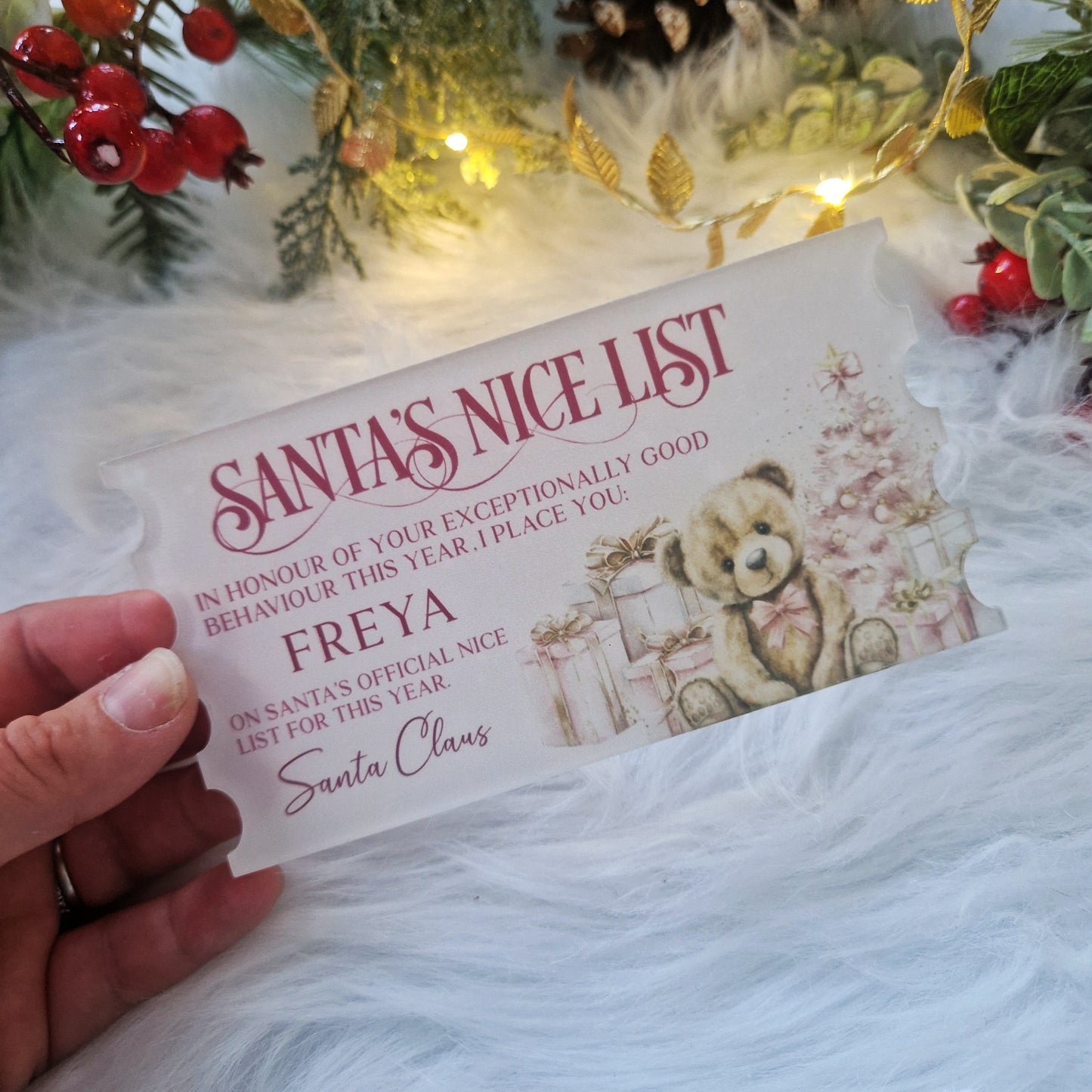 Santa's Good List - Acrylic Ticket Keepsake