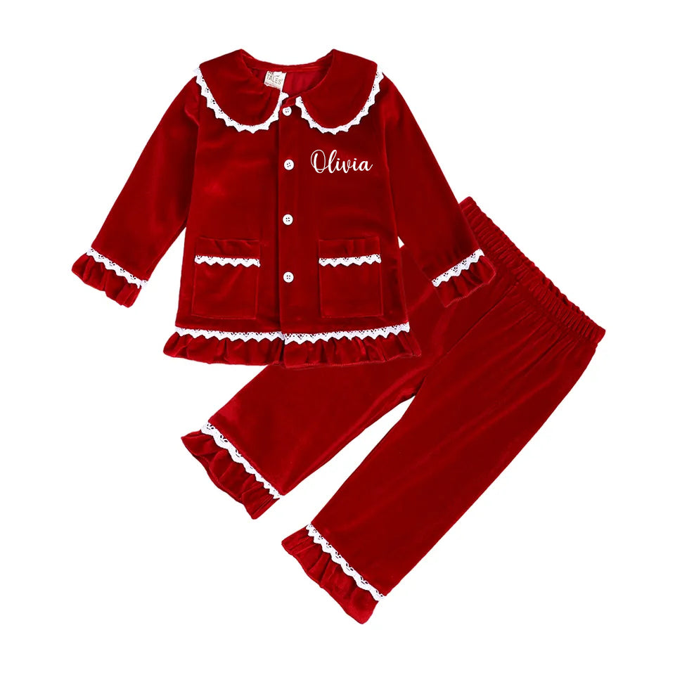 Red Velvet Pyjamas and Nightdress