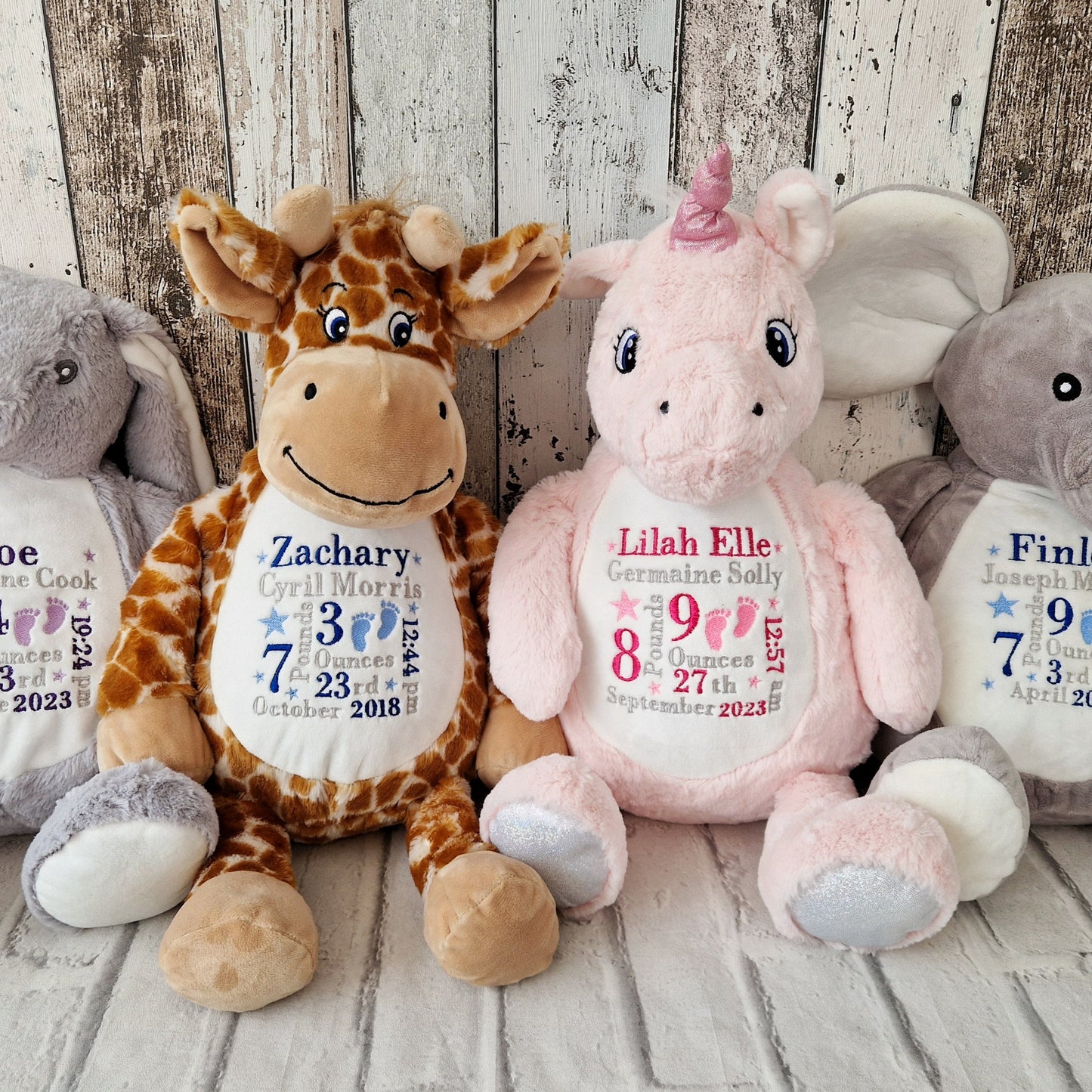 Embroidered Birth Announcement Soft Toy