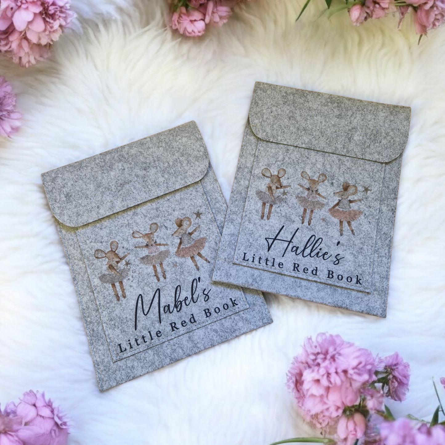 Ballerina Mouse Design - Little Red Book Holder