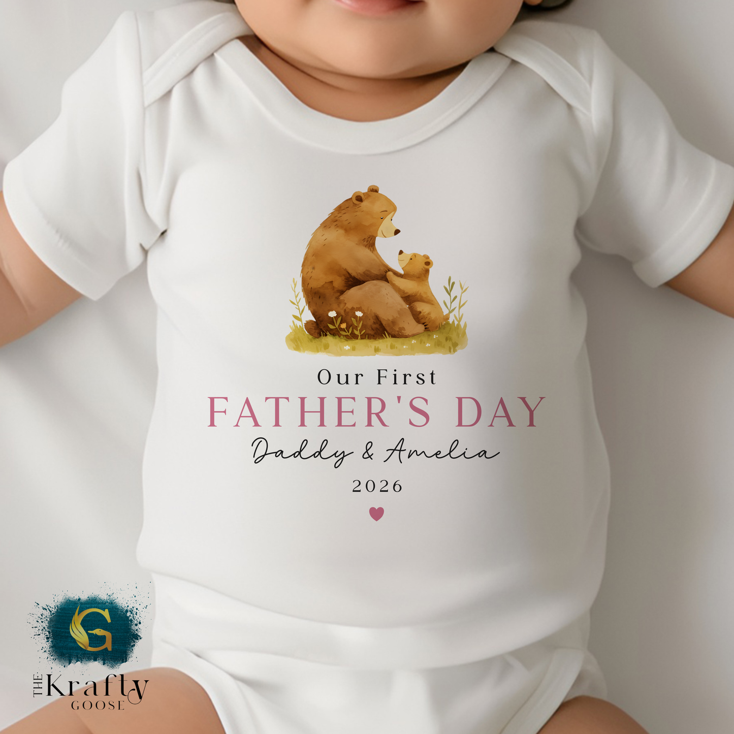 Our 1st Fathers Day Bears - T-Shirt - Vest - Sleepsuit Romper - Sweater