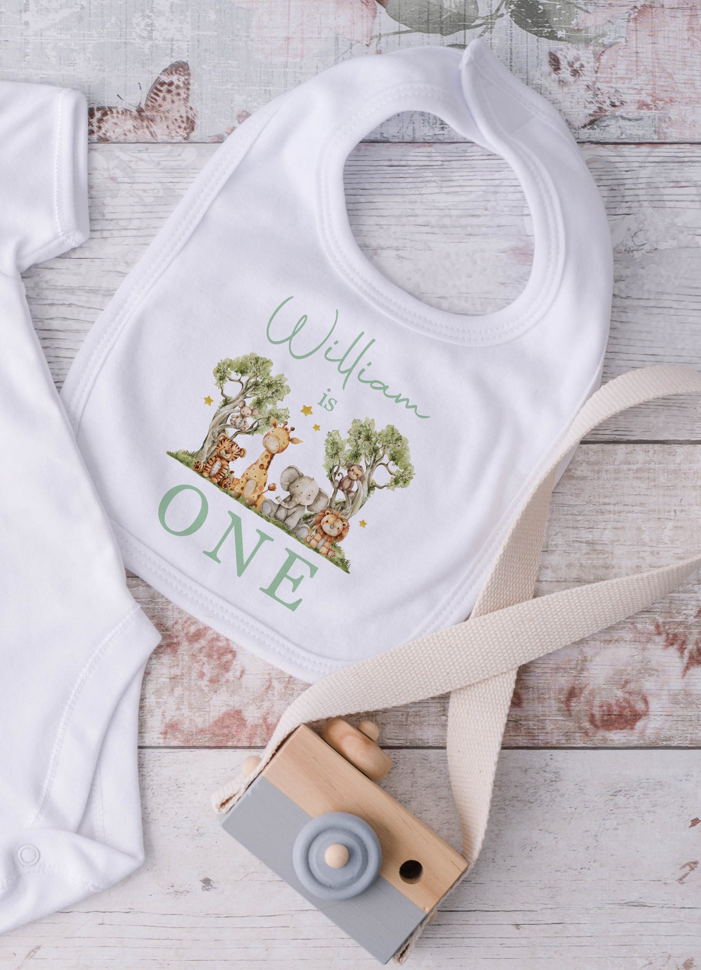 First Birthday Outfit - Jungle Safari - Blue Pink or Green