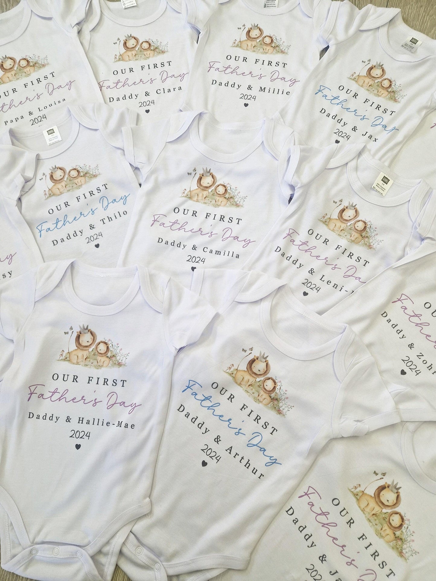 First Father's Day - Lion and Cub Blue Design