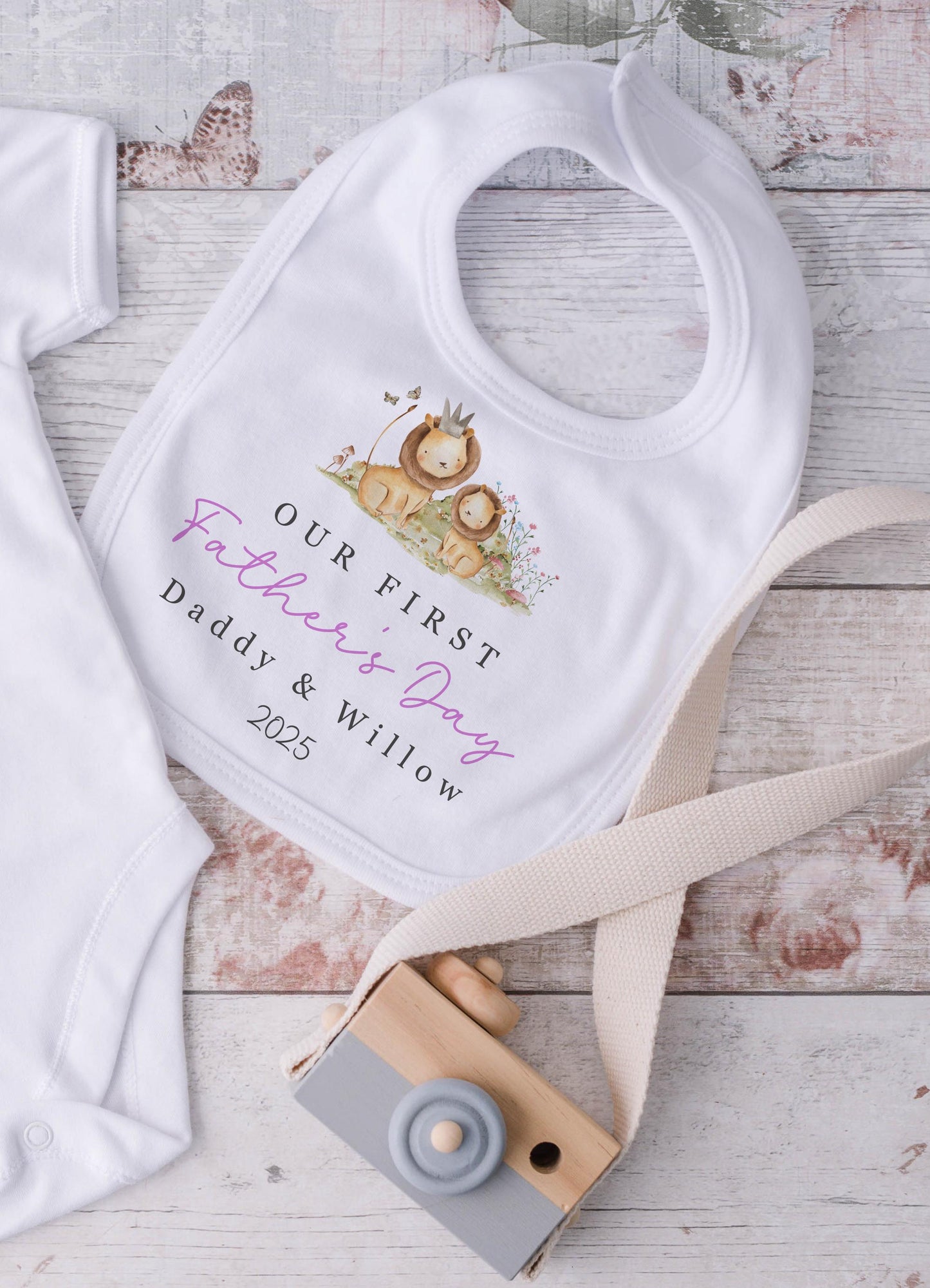 First Father's Day - Lion and Cub Blue Design