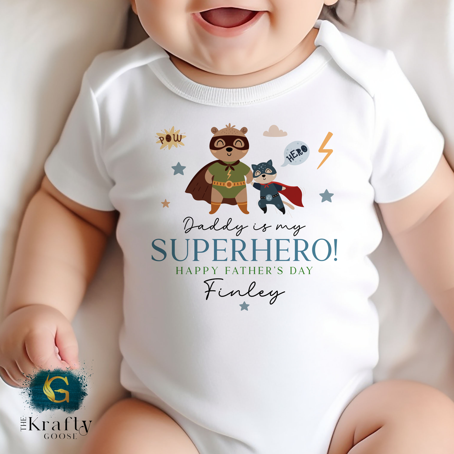 Daddy is my Superhero - T-Shirt - Vest - Sleepsuit Romper