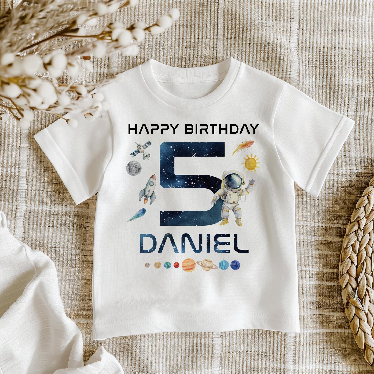 Space Birthday T-Shirt - Any Number