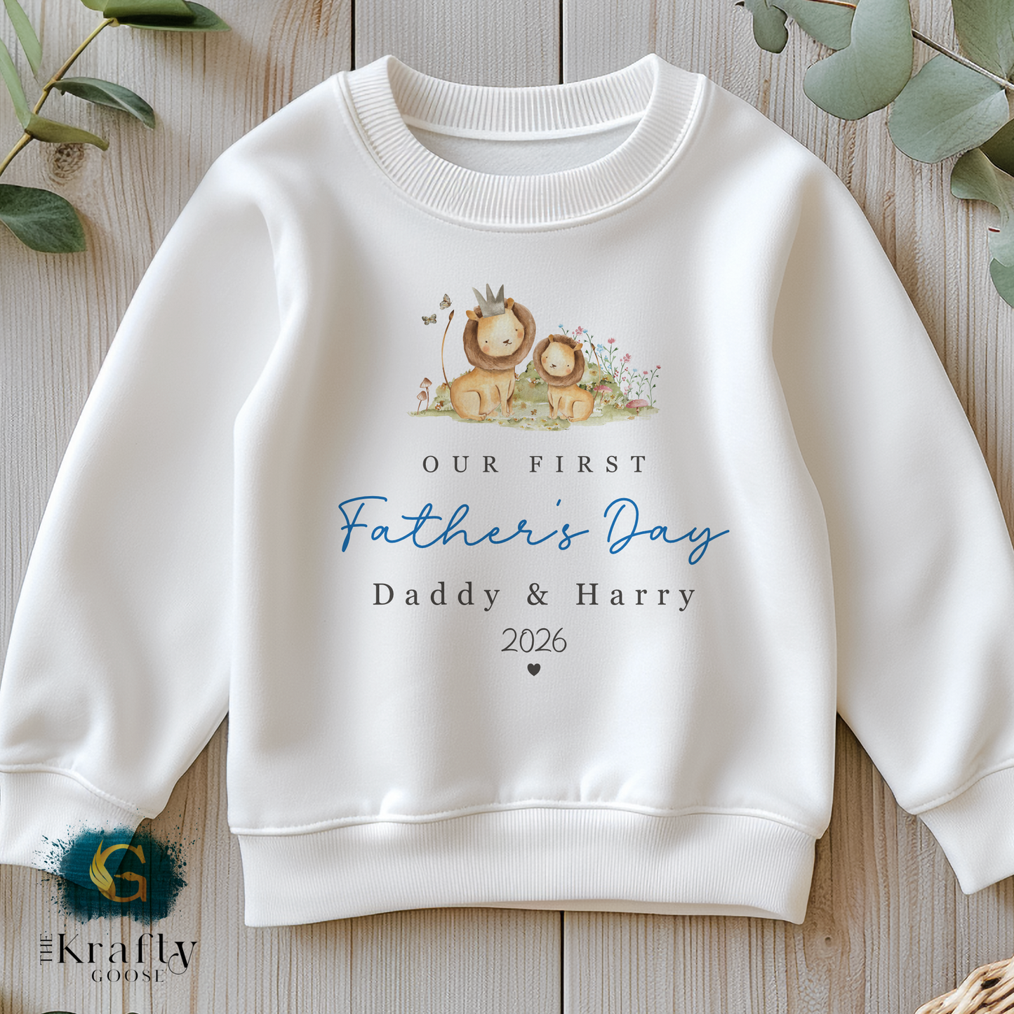 Our 1st Fathers Day Lion and Cub - T-Shirt - Vest - Sleepsuit Romper - Sweater