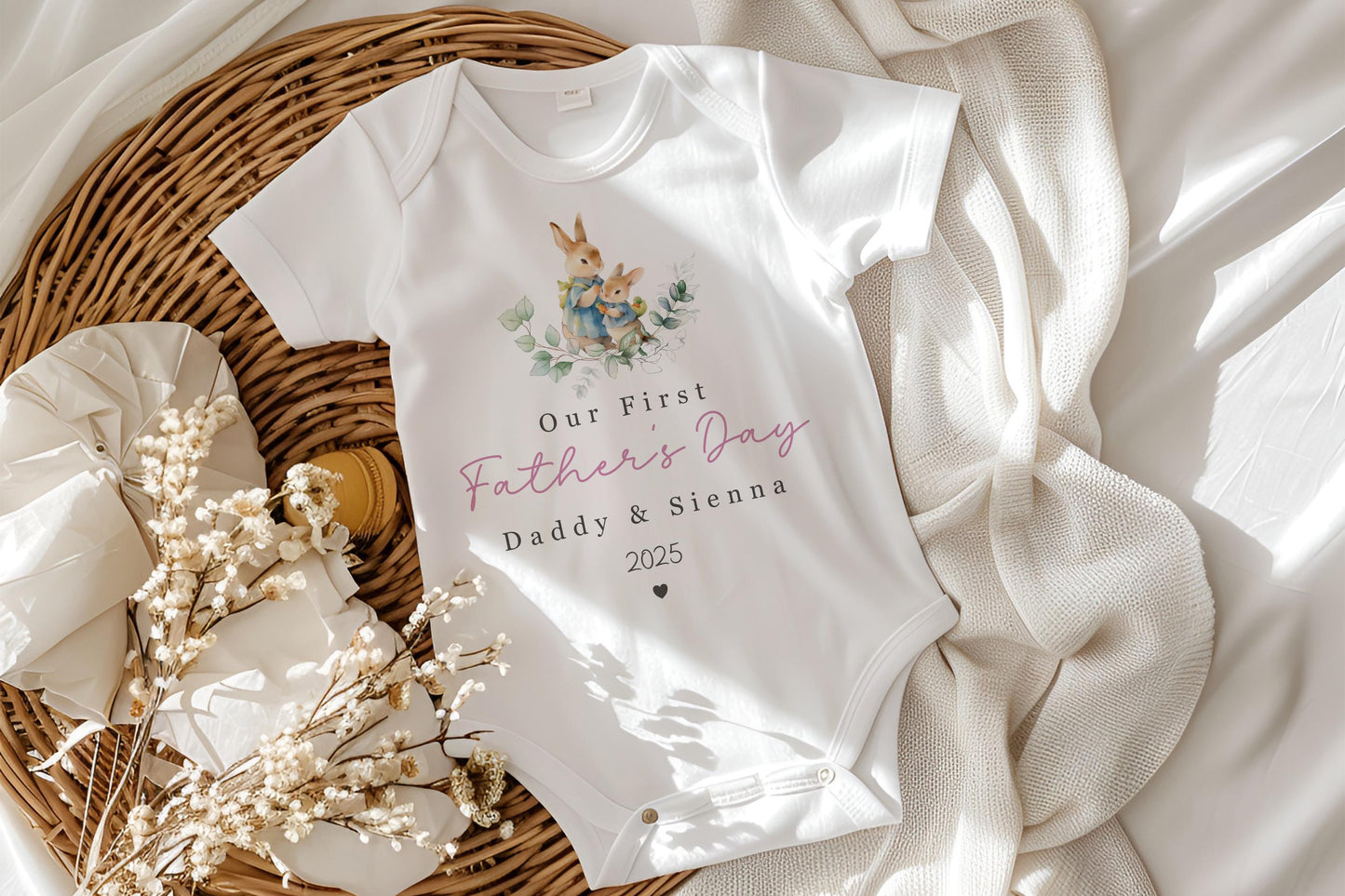 First Father's Day - Blue Rabbit Design