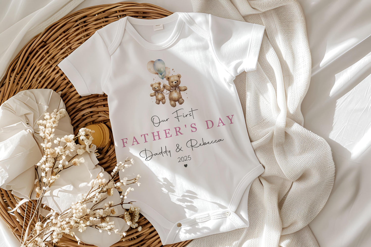 First Father's Day - Bear and Balloons Design