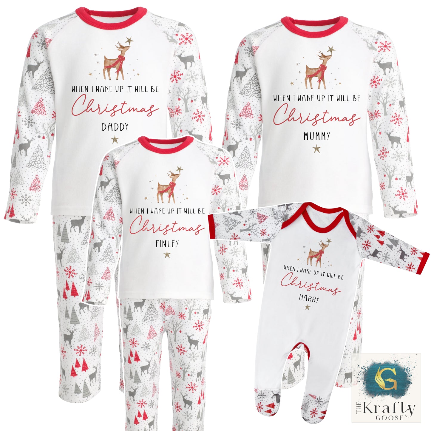 Reindeer Star - Matching Family Pyjamas