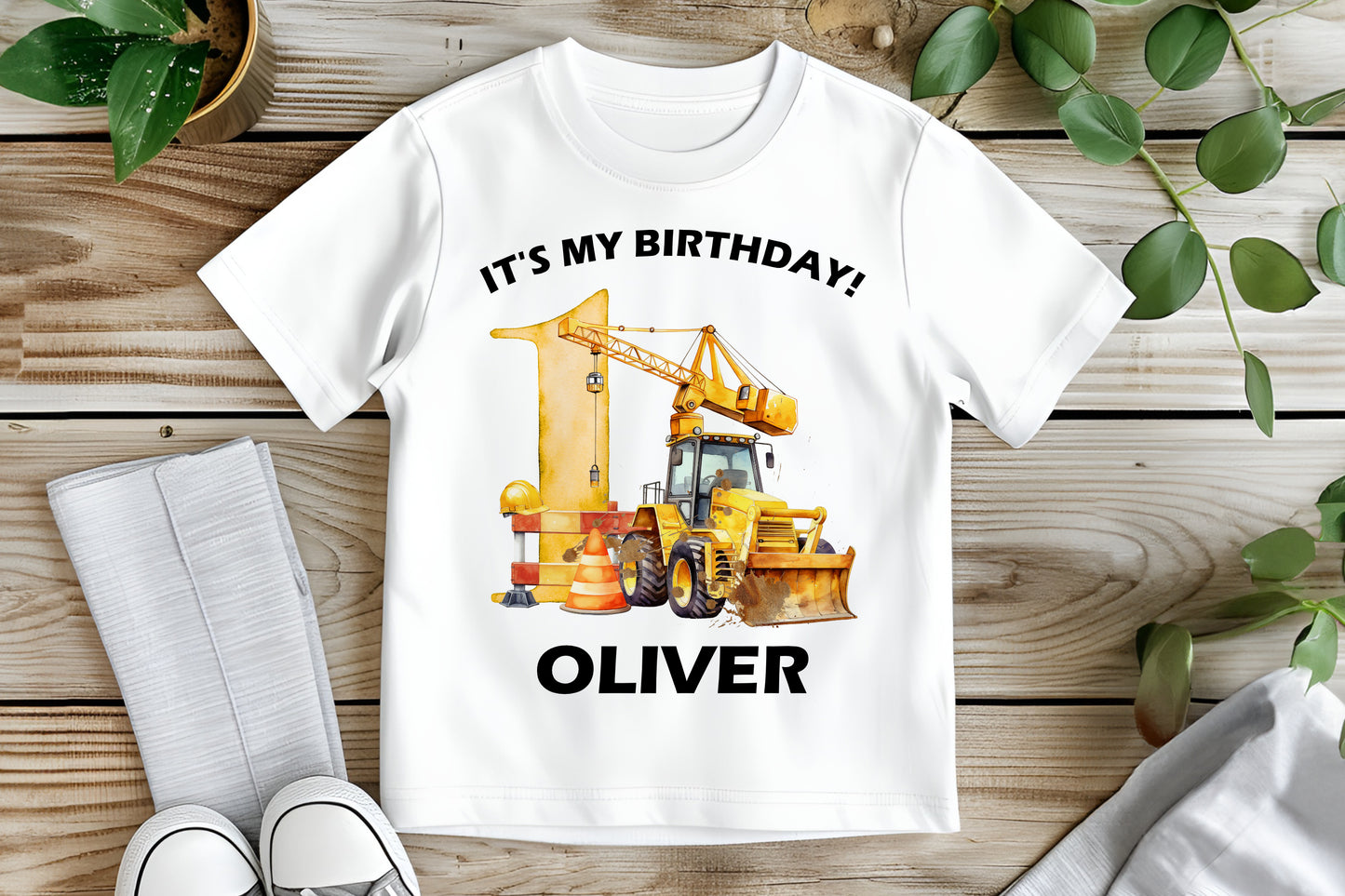 Construction Digger Birthday T-Shirt