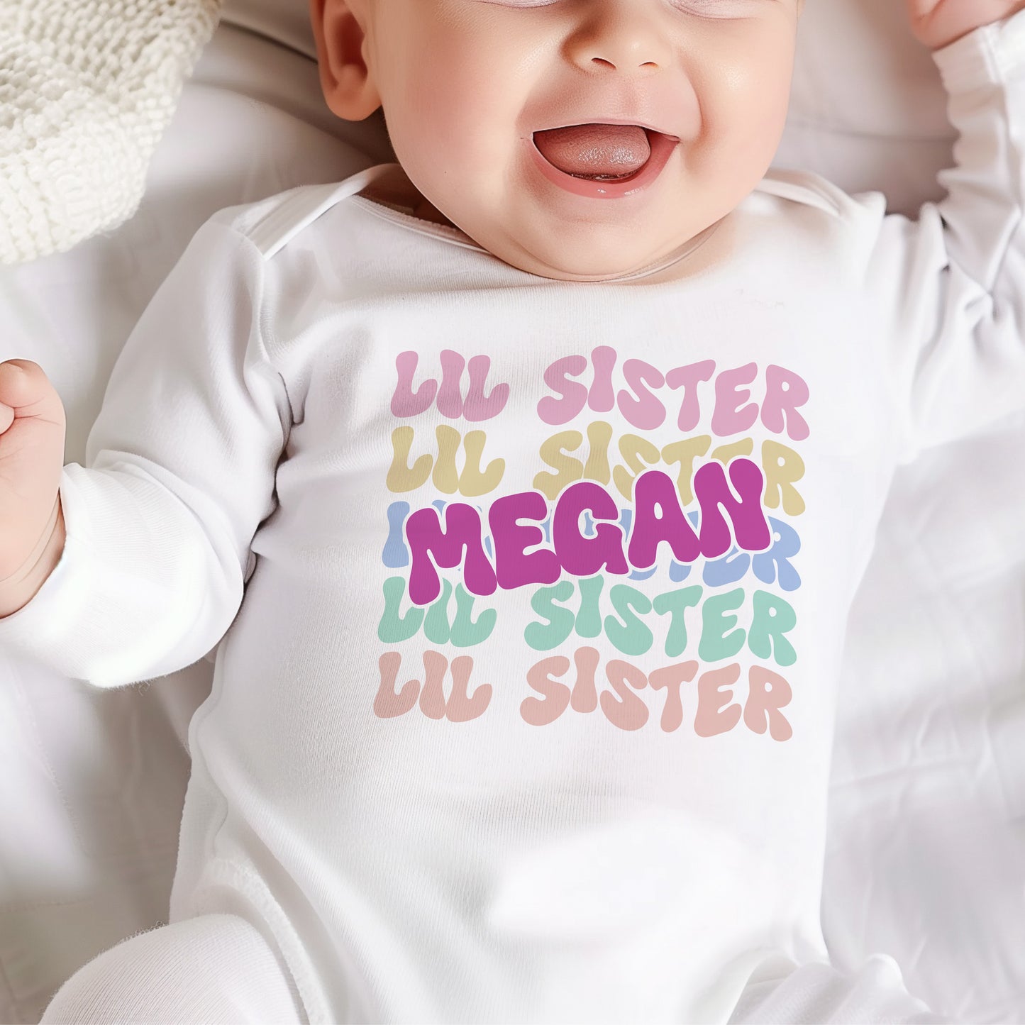 Little Sister - Retro Wavy Design