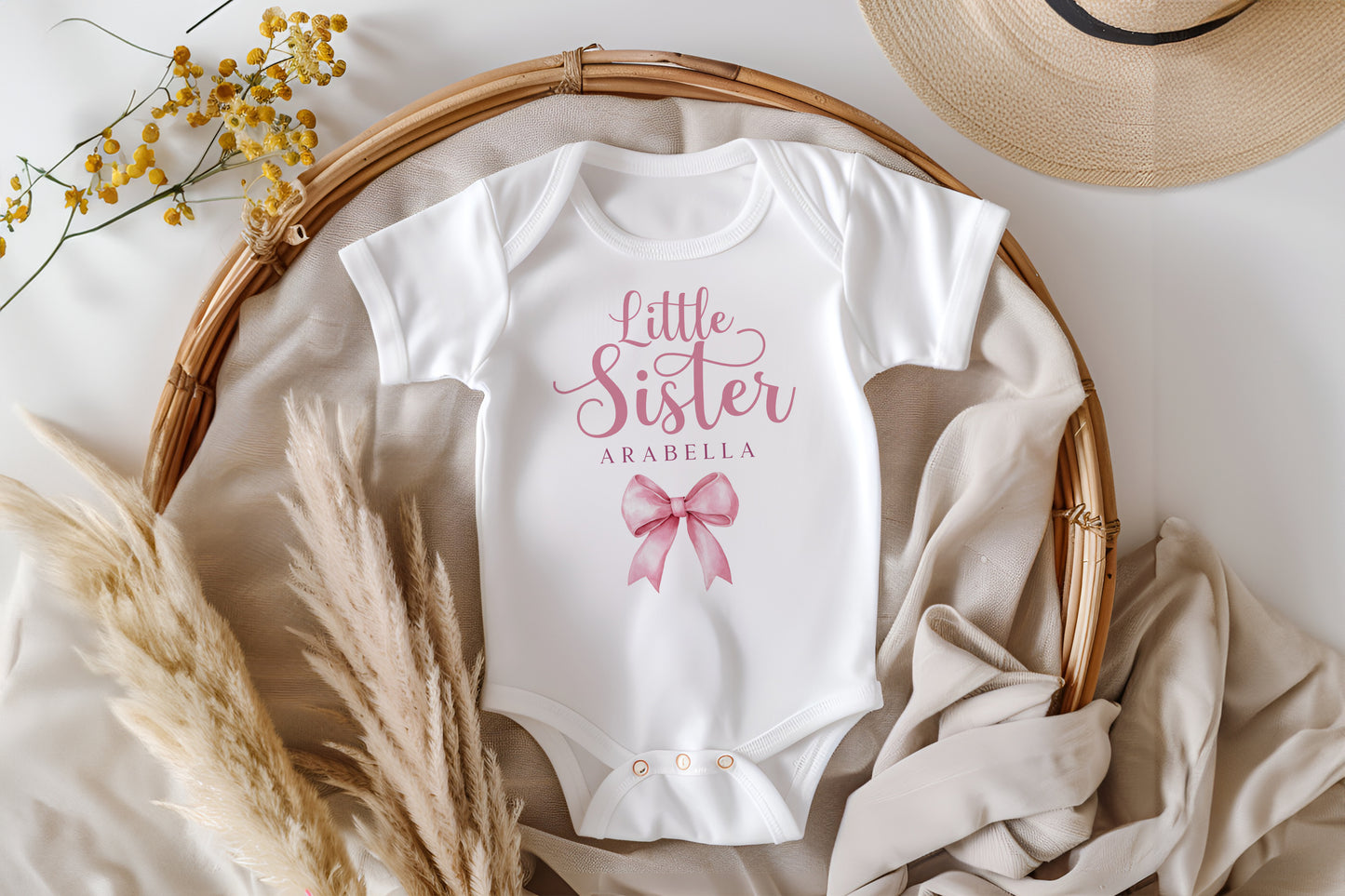 Little Sister - Pink Bow Design