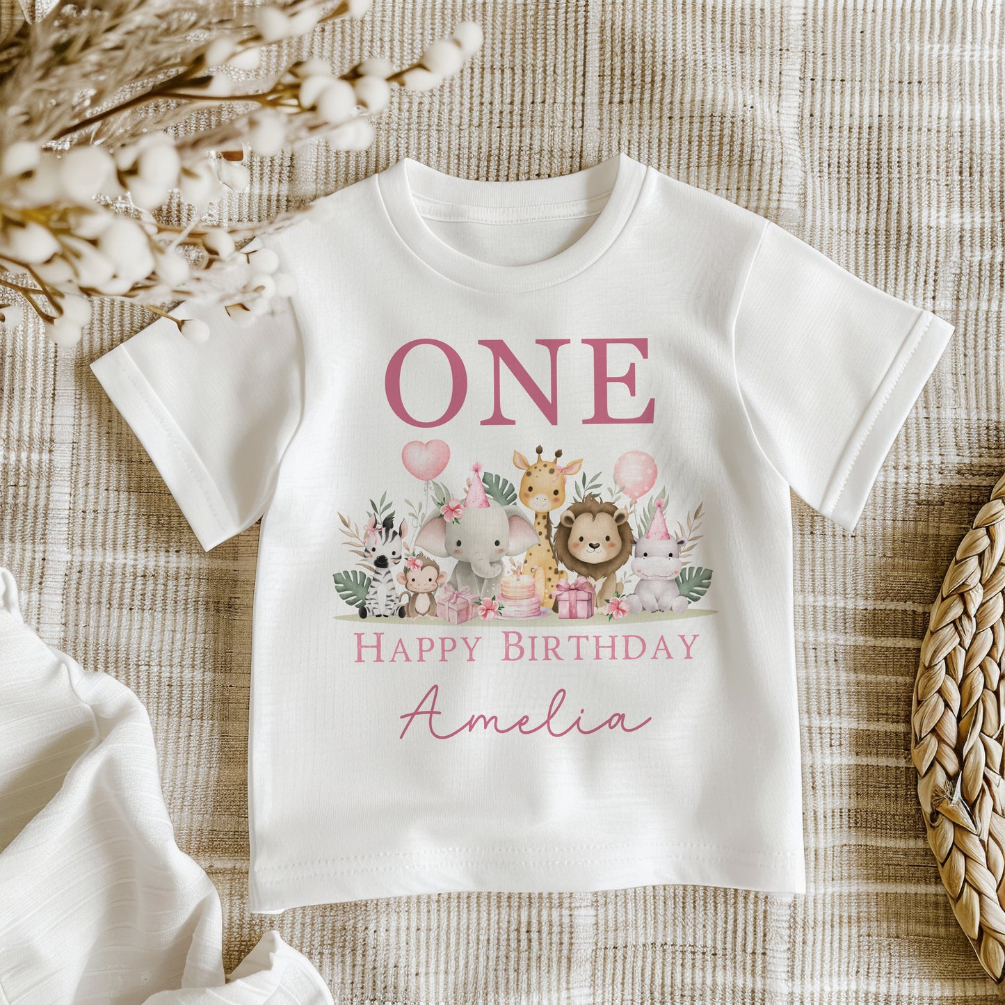 Jungle Safari Birthday - Pink Design