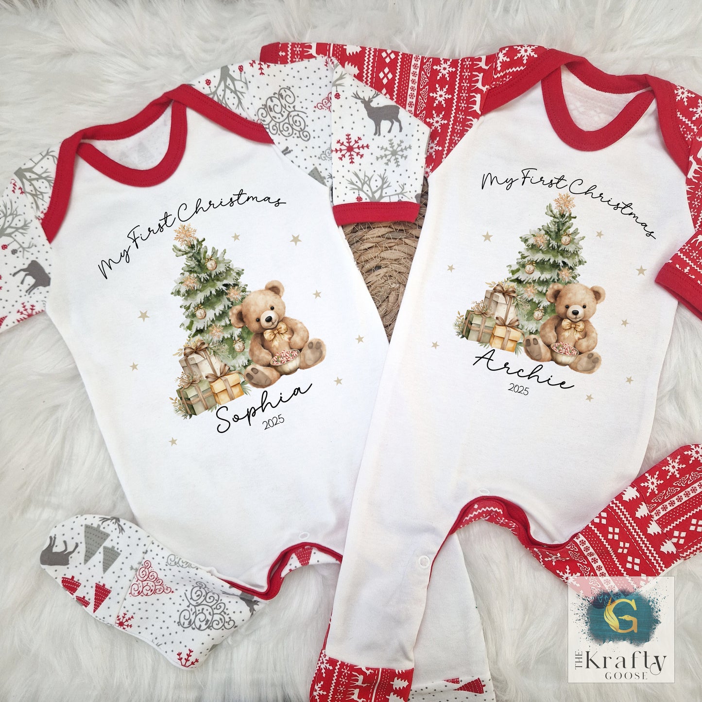 Teddy Bear Christmas Tree Design - My First Christmas