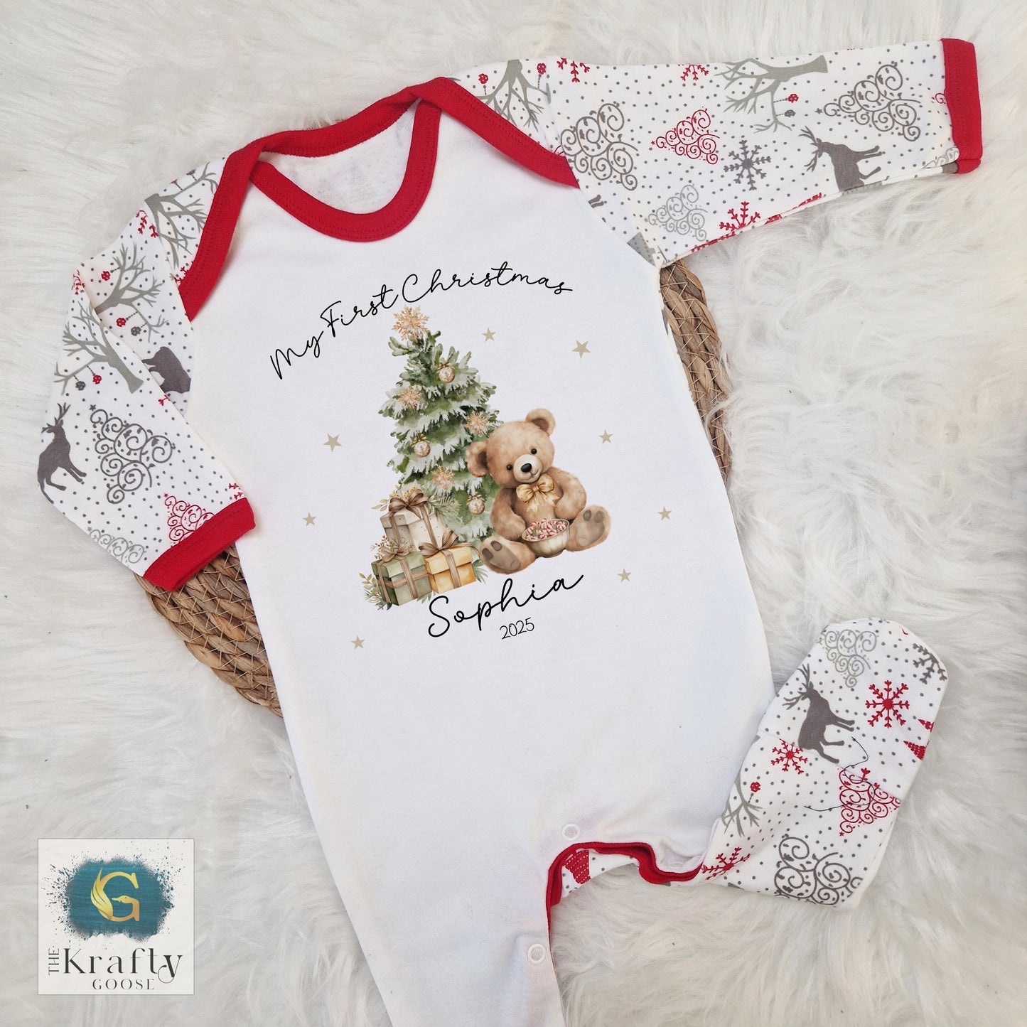 Teddy Bear Christmas Tree Design - My First Christmas
