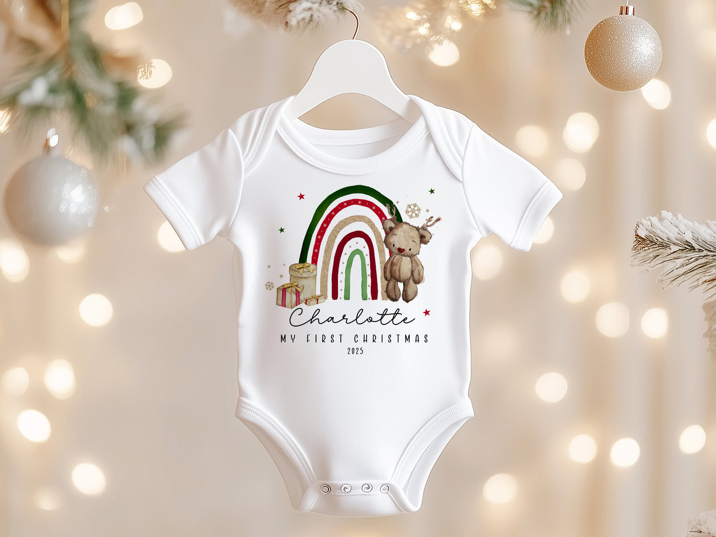 Reindeer Bear Rainbow - My First Christmas
