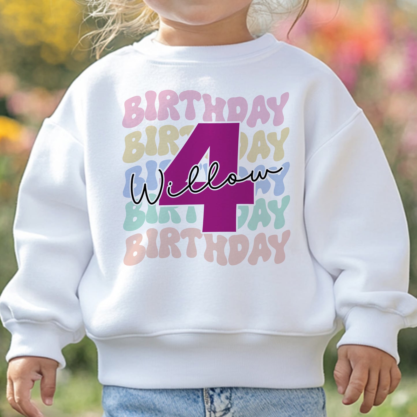 Retro Birthday - Age T-Shirt / Sweatshirt - Pink Design