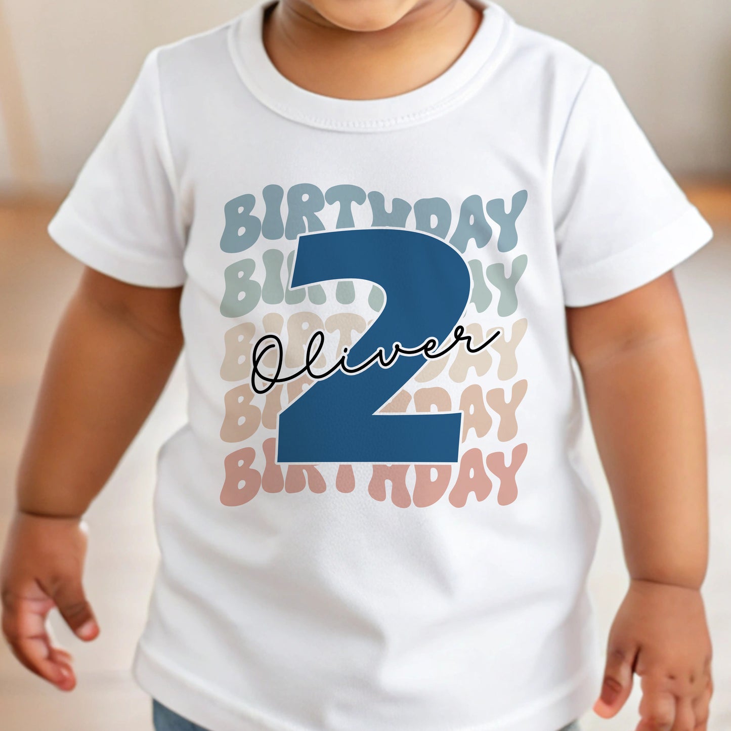 Retro Birthday - Age T-Shirt / Sweatshirt - Blue Design