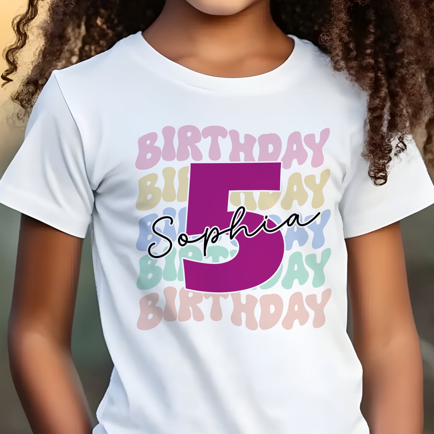 Retro Birthday - Age T-Shirt / Sweatshirt - Pink Design