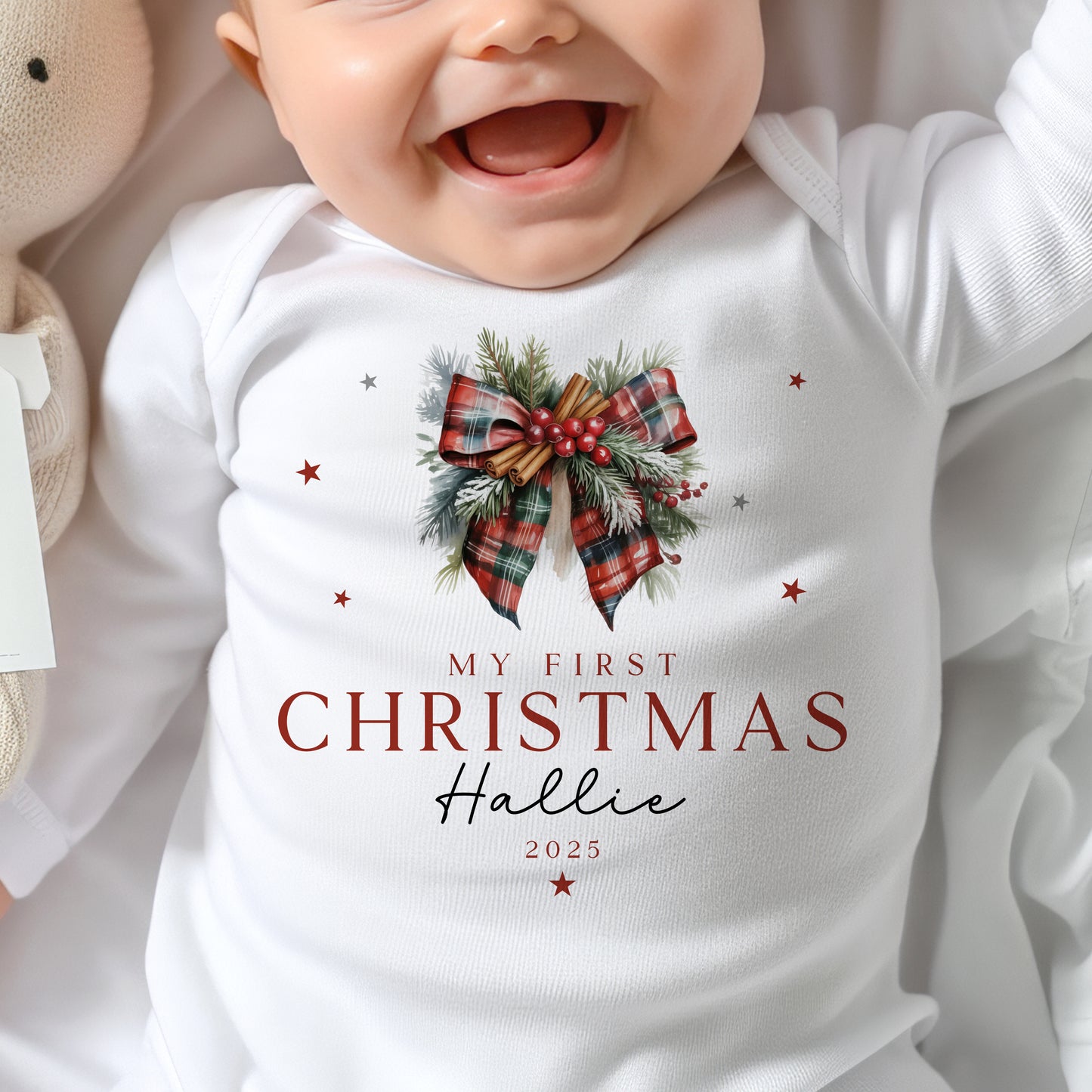 Tartan Bow - My First Christmas