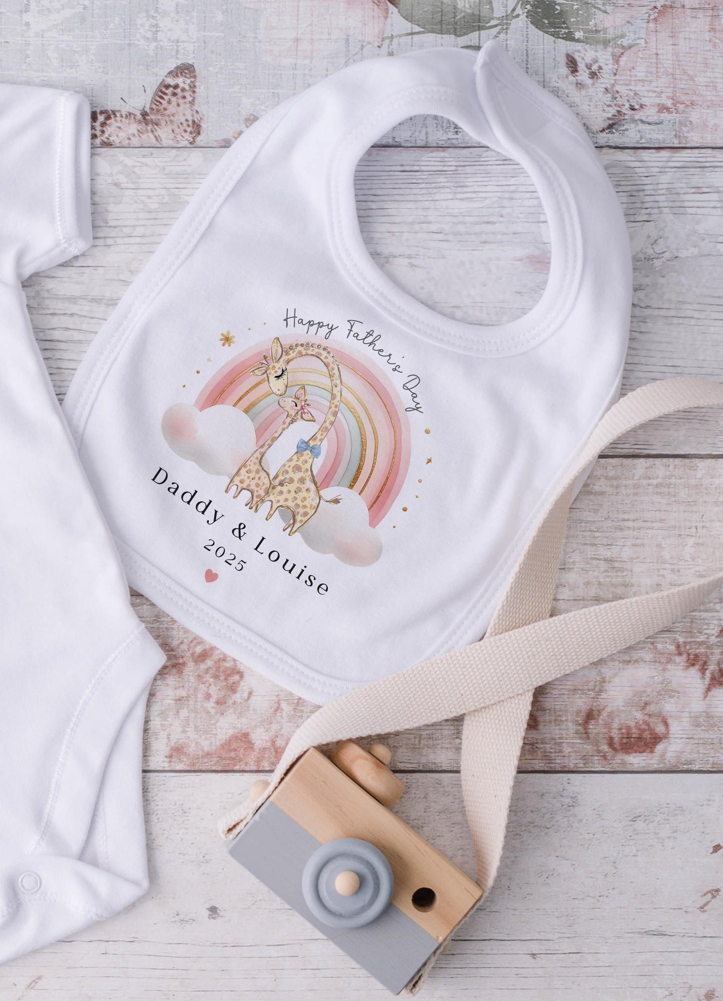 Father's Day - Pink Giraffe Rainbow Design