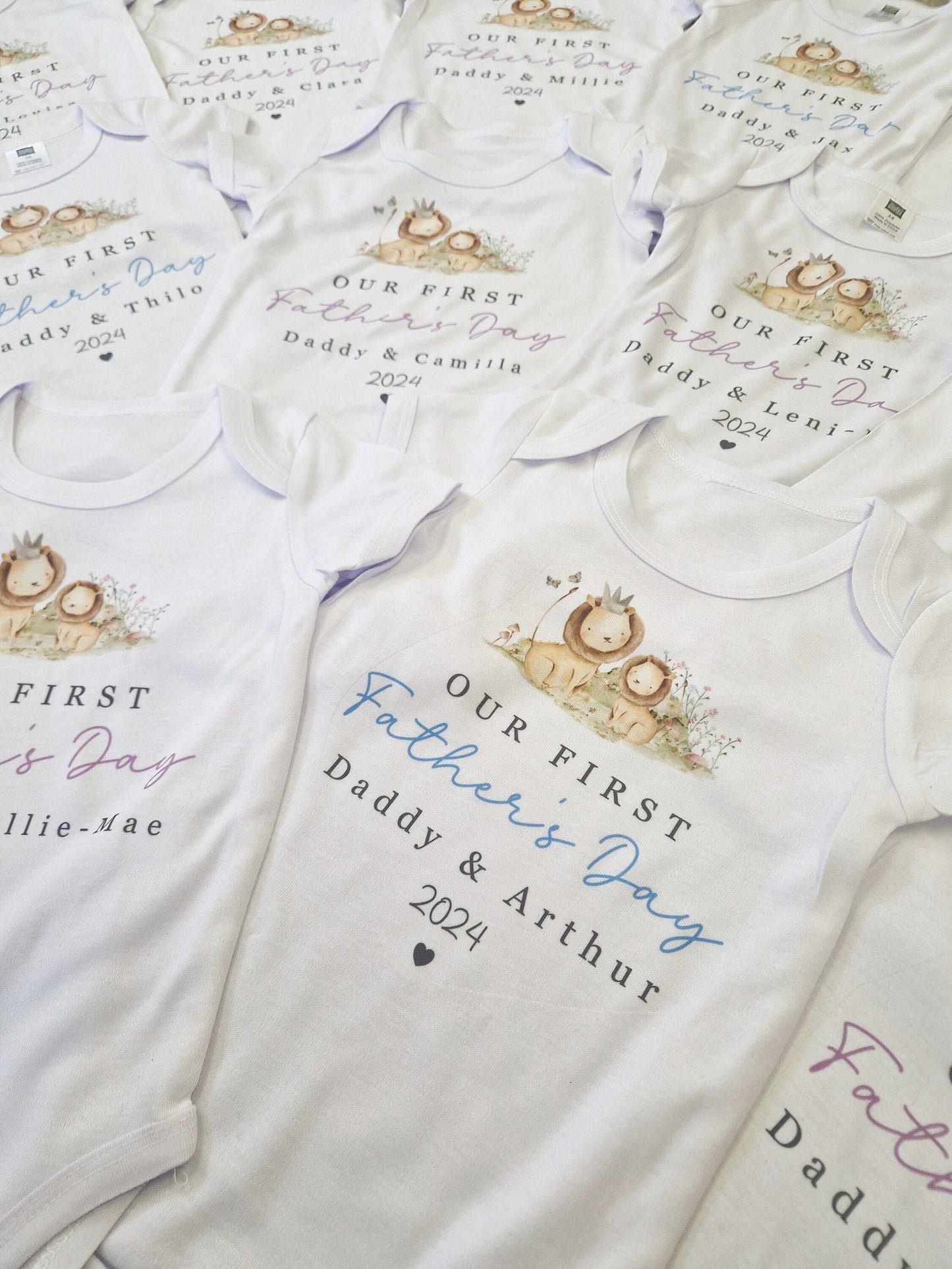 First Father's Day - Lion and Cub Blue Design