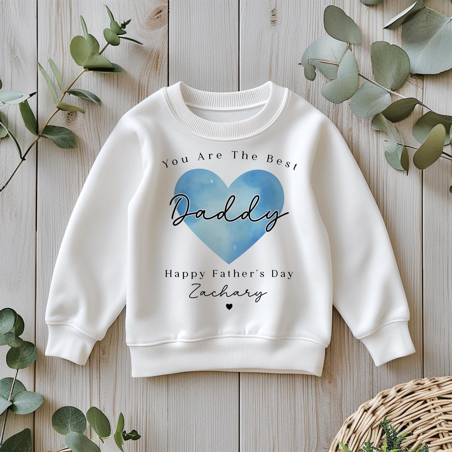 Father's Day T-Shirt or Sweatshirt - Blue Heart Design