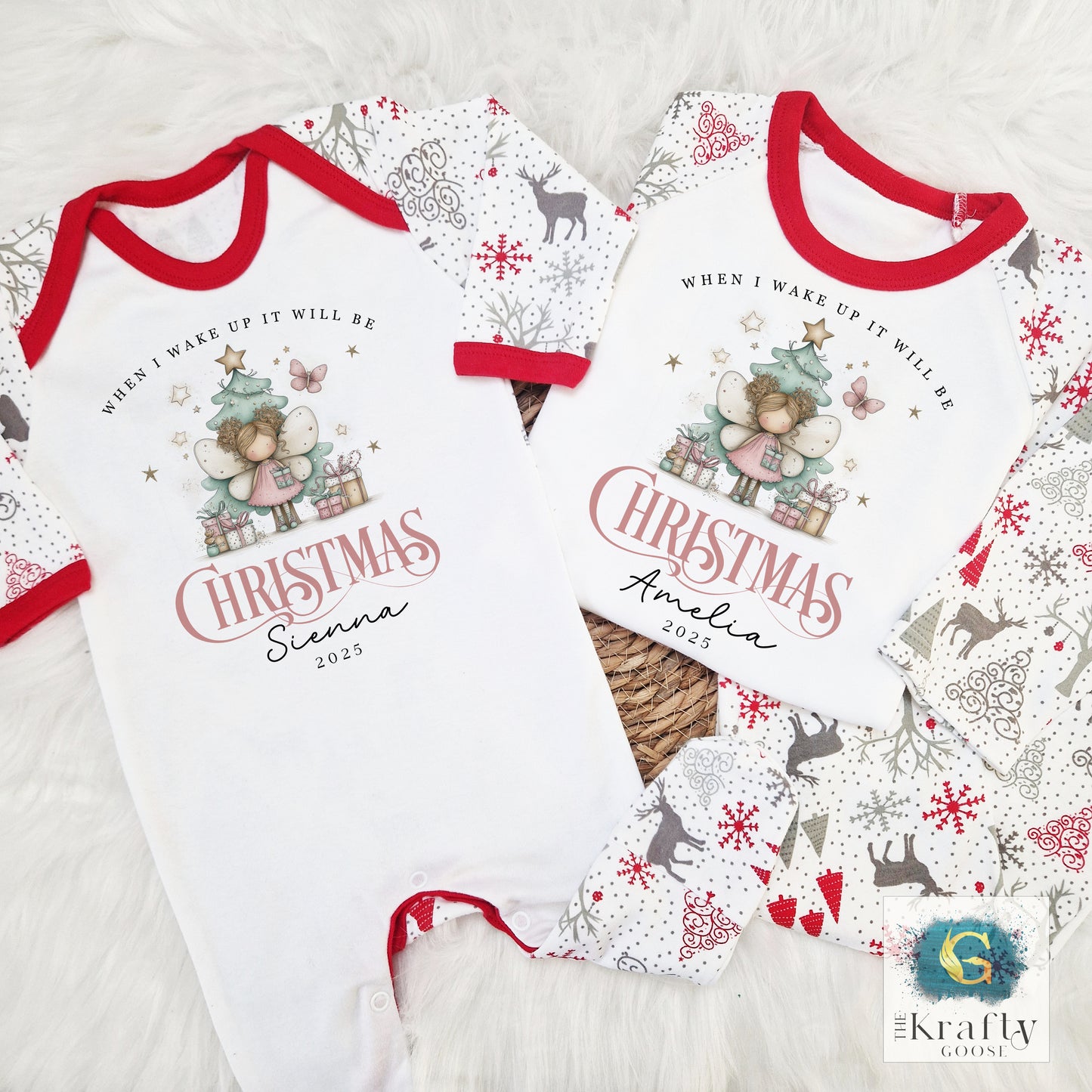 When I Wake Up - Christmas Pyjamas - Pink Fairy