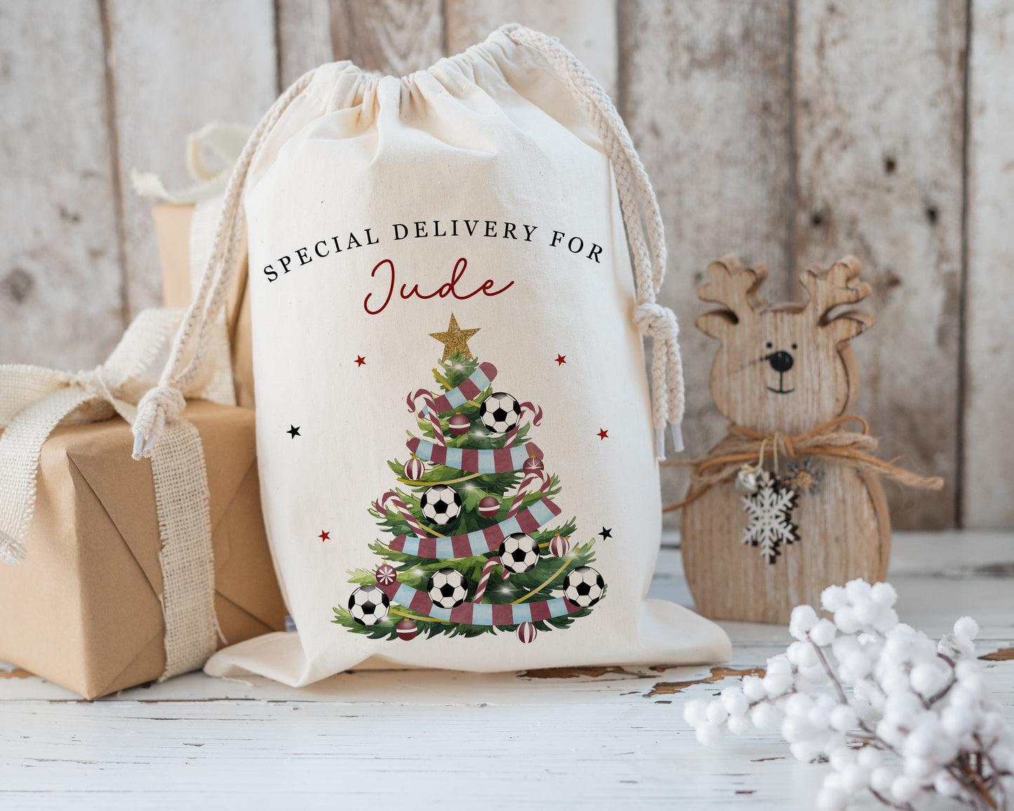 XL Luxury Santa Sack - Football Christmas Tree
