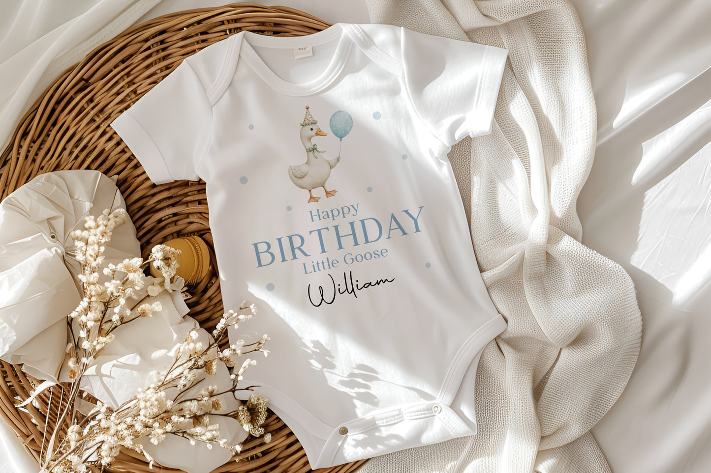 Little Goose - Happy Birthday - Blue Design