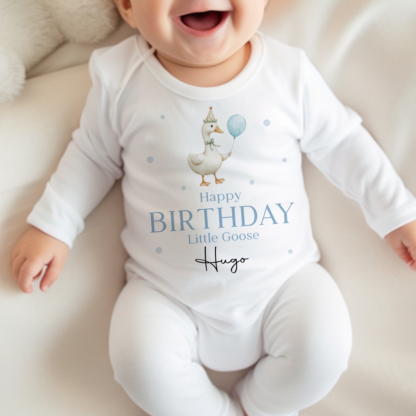 Little Goose - Happy Birthday - Blue Design