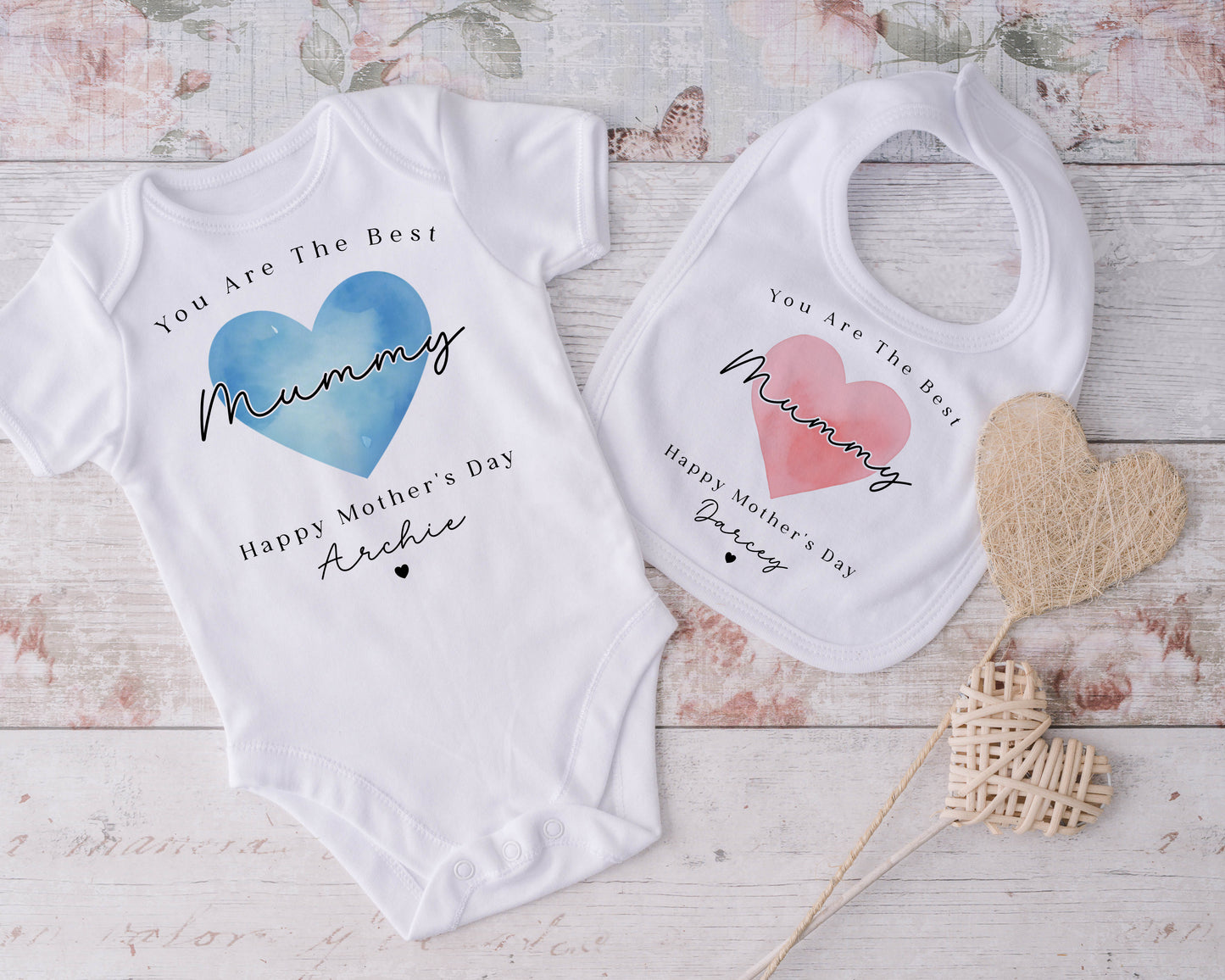 Mother's Day - Blue or Pink Heart