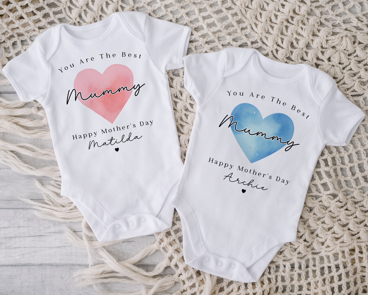 Mother's Day - Blue or Pink Heart