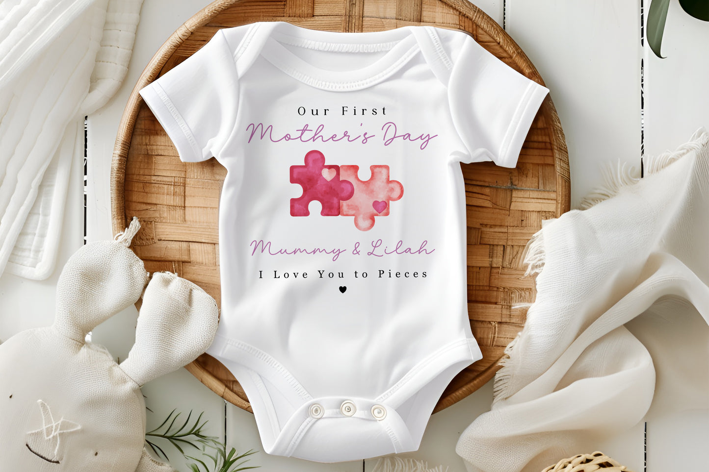 I Love You to Pieces Design - Blue or Pink Puzzle