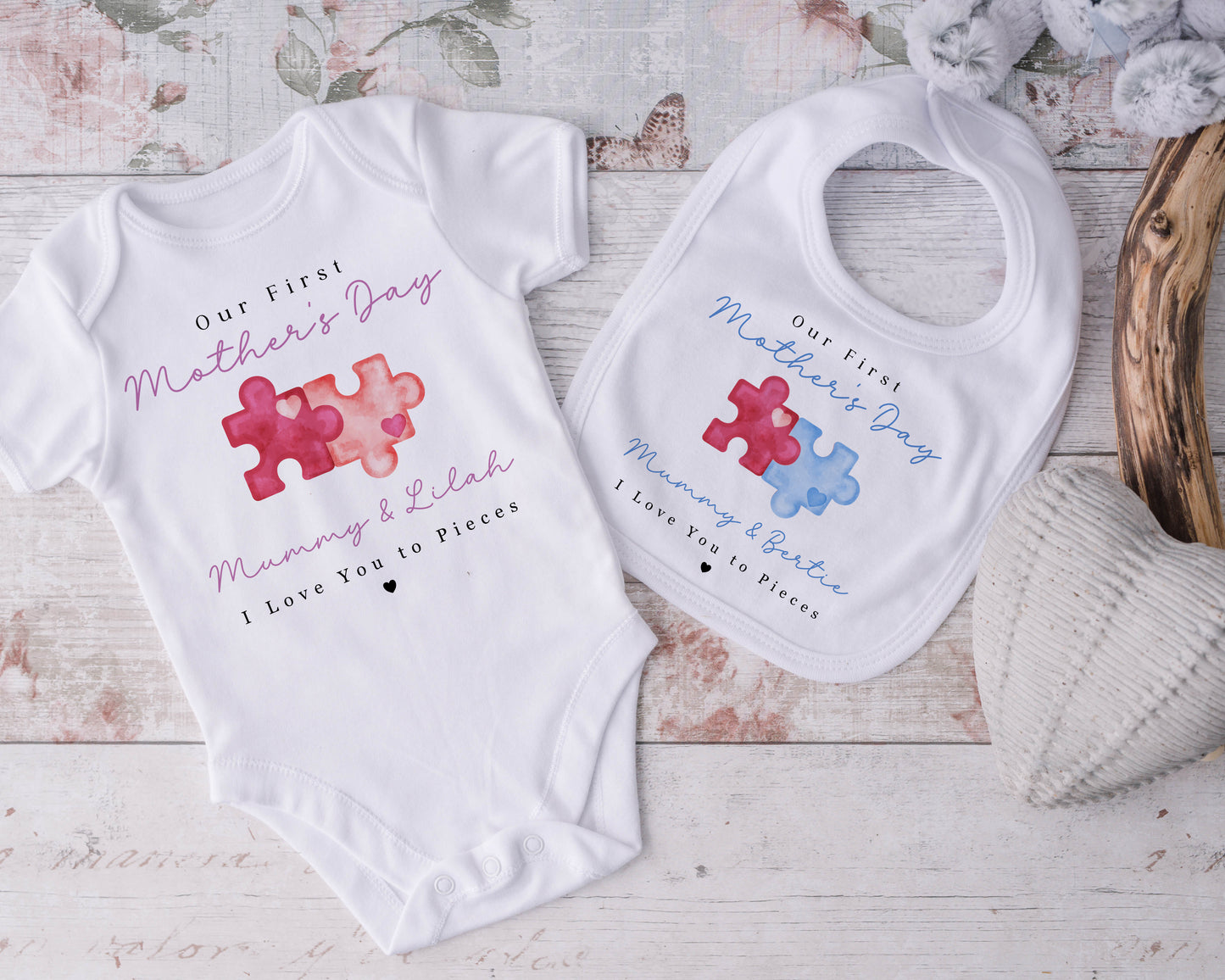 I Love You to Pieces Design - Blue or Pink Puzzle