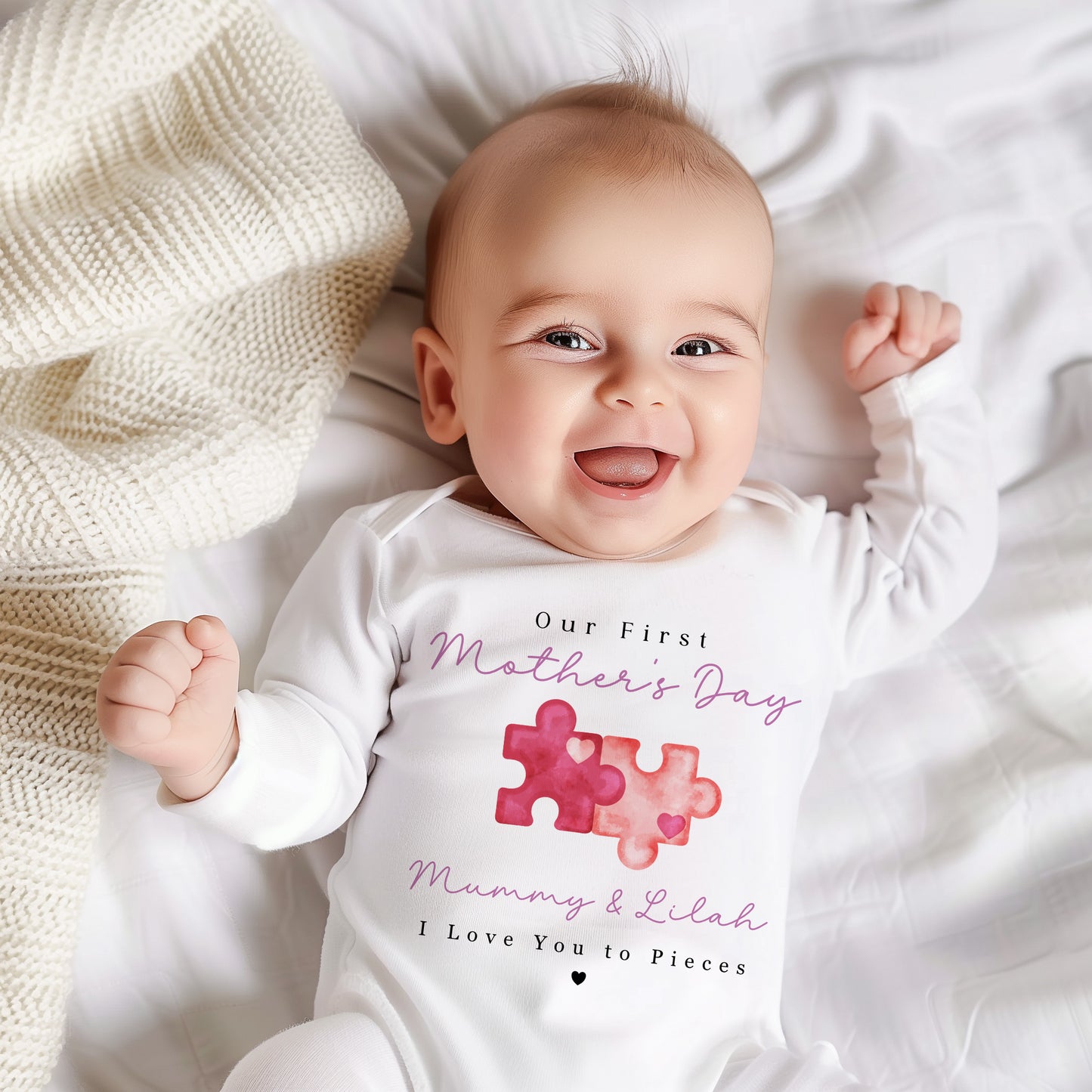 I Love You to Pieces Design - Blue or Pink Puzzle