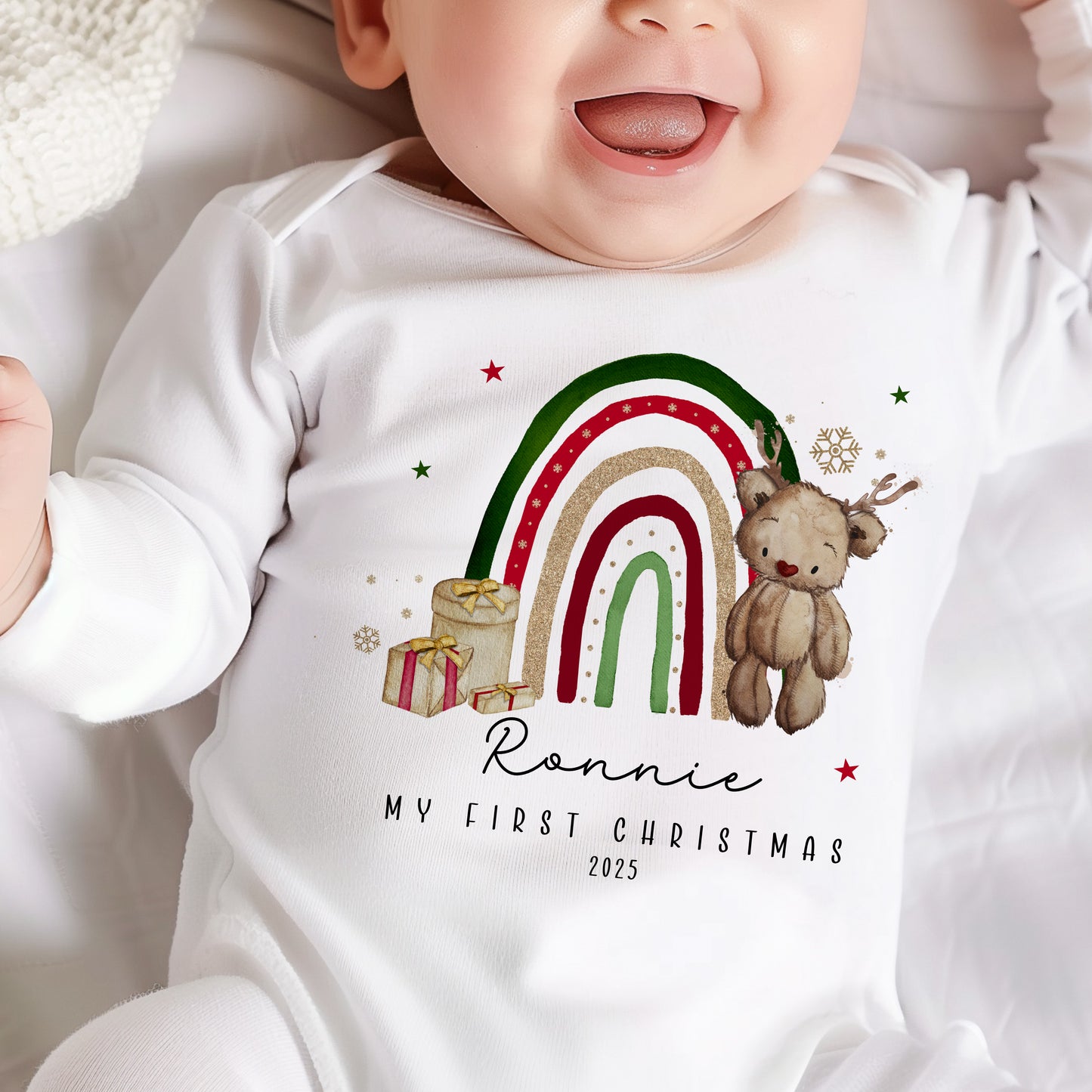 Reindeer Bear Rainbow - My First Christmas