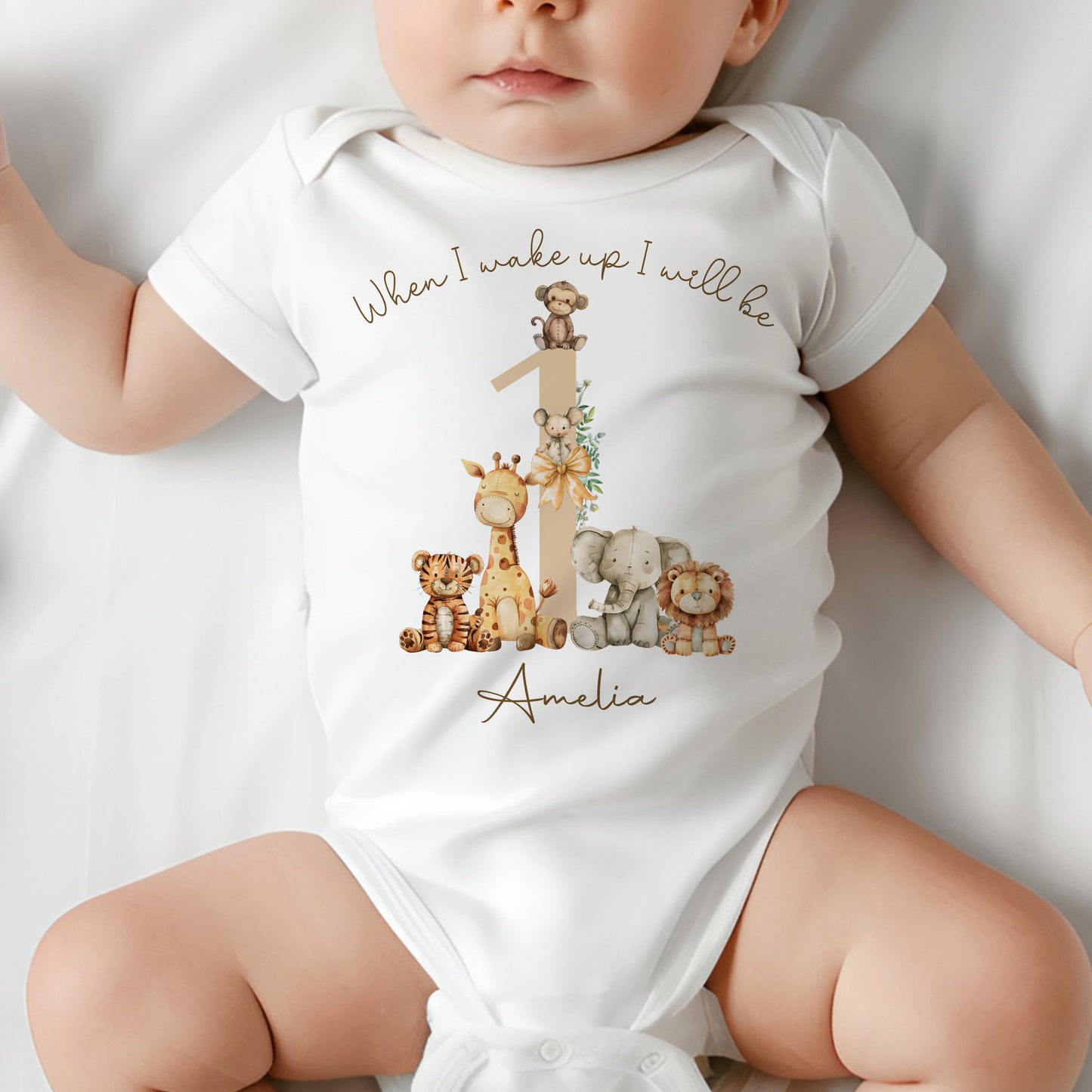 When I Wake Up - First Birthday Outfit - Jungle Safari