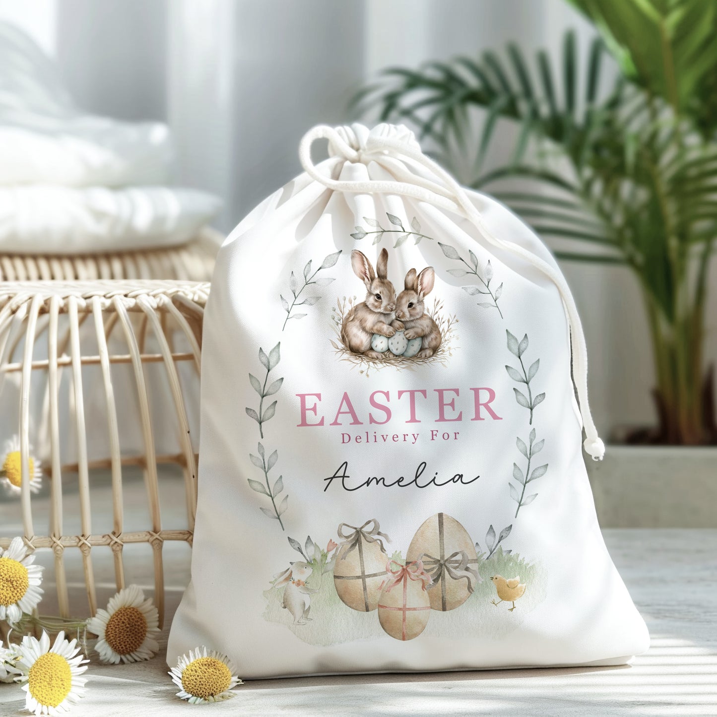 Easter Sack - Bunny Pink Design