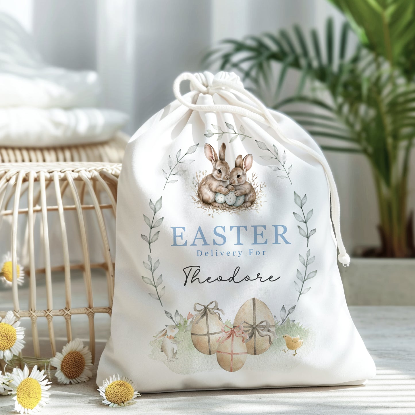 Easter Sack - Bunny Blue Design