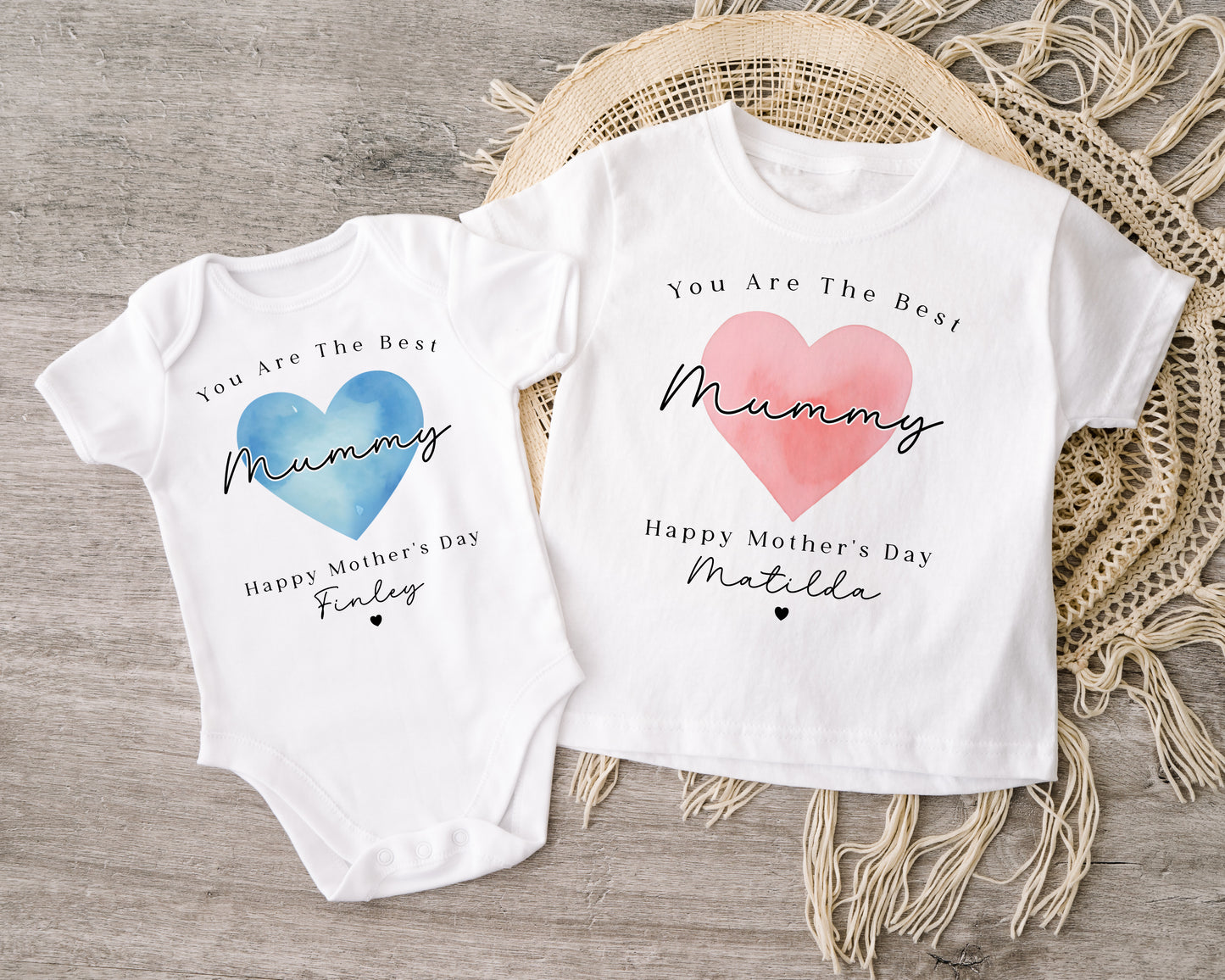 Mother's Day - Blue or Pink Heart