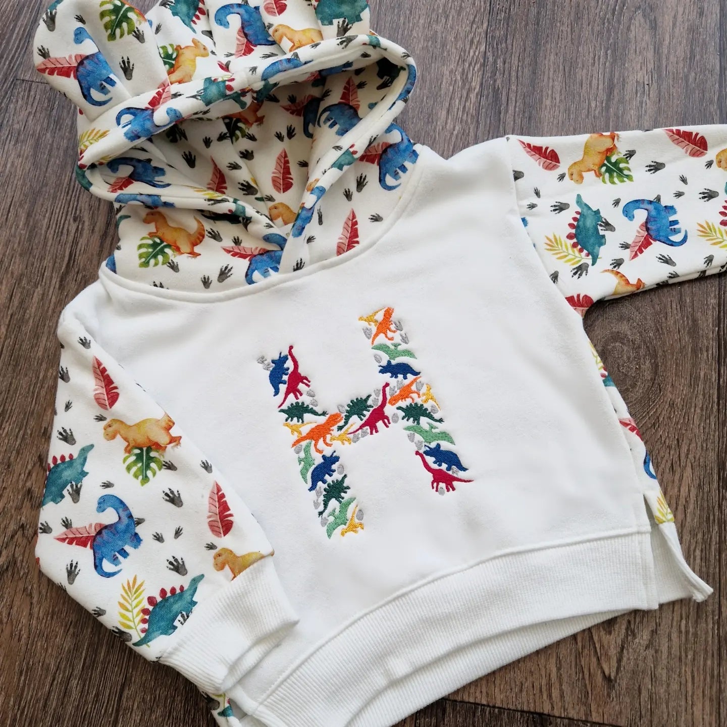 Dino Hoodie 3 6m to 7 8 years The Krafty Goose