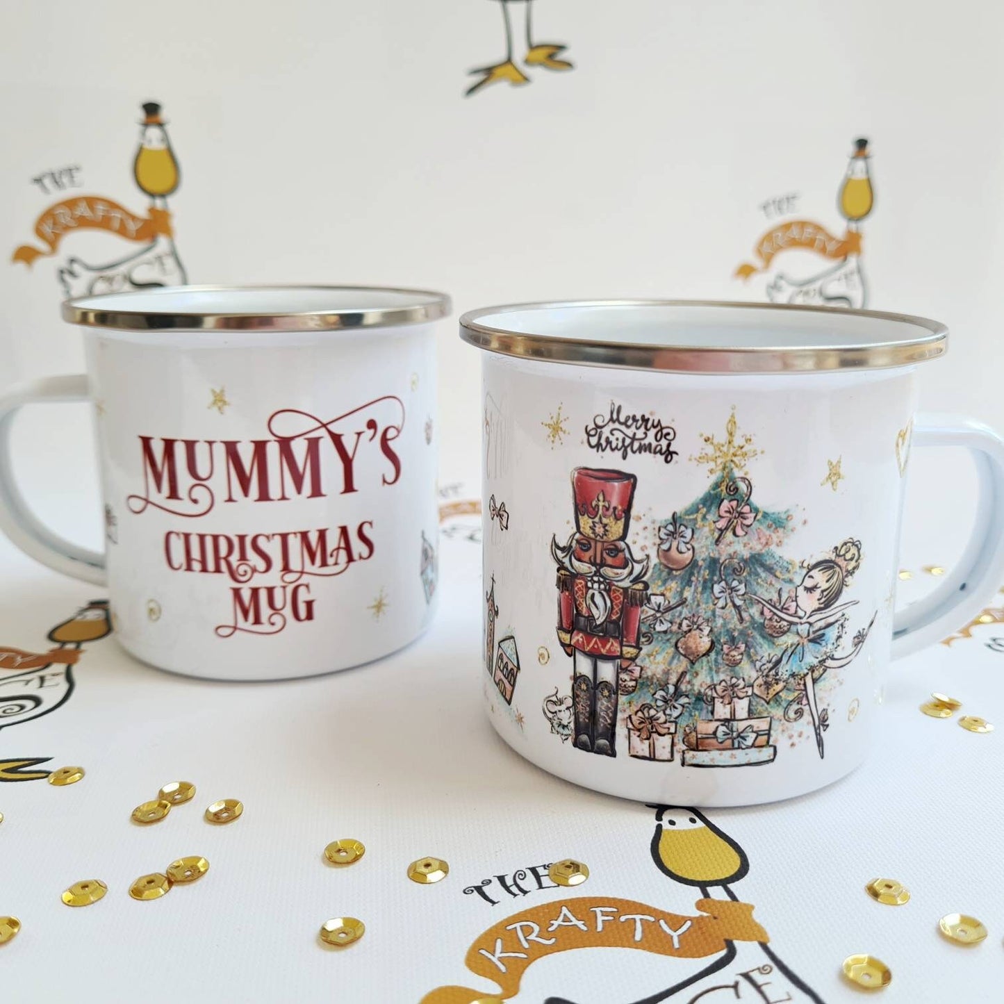 Personalised Christmas Enamel Mug Kids Childrens Hot Chocolate Santa Reindeer Rudolph Christmas Eve Treat Box Stocking Filler Gift Present