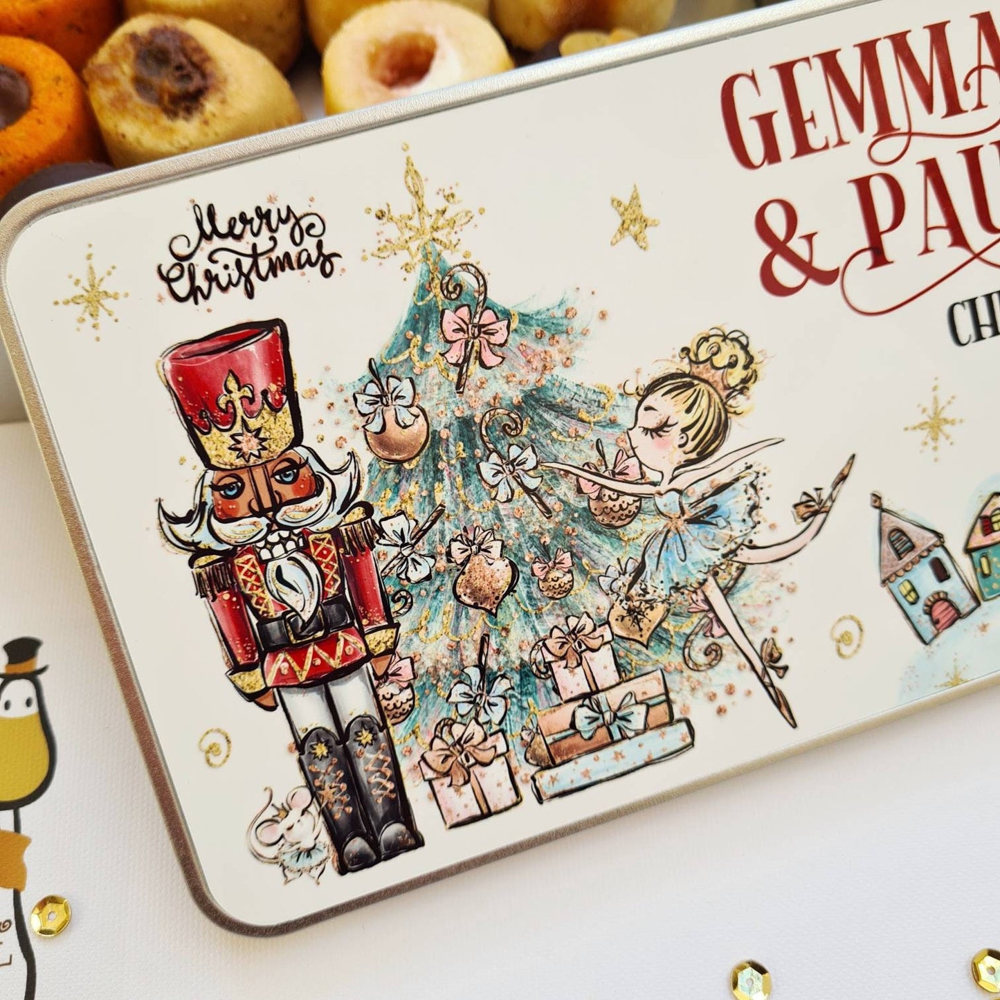 Christmas Metal Tin - Nutcracker Design