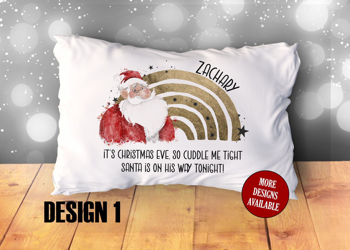 Christmas Pillowcase, Personalised Cushion, Christmas Eve Box, Stocking Filler, Father Christmas Pillow, Gamer Gift, Nice List, Reindeer