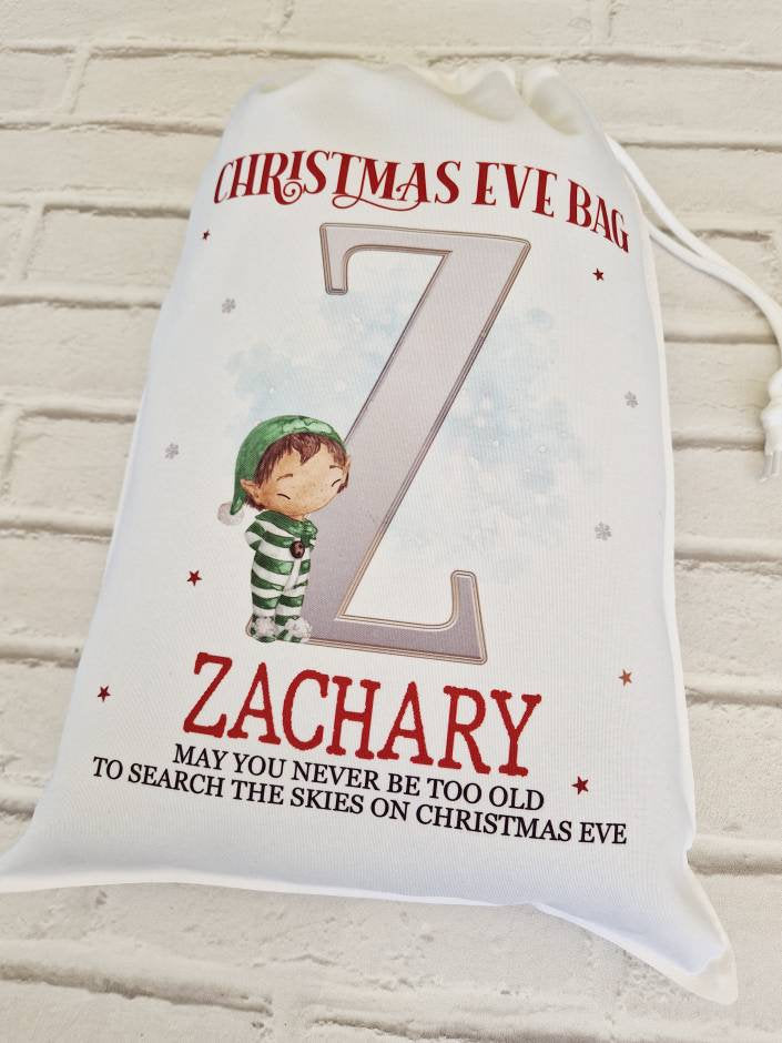 Christmas Eve Bag, Alternative to Christmas Eve Box, Stocking Filler, Santa Sack, Nice List Treat Bag for Pyjamas, PJs Gift Father Christmas